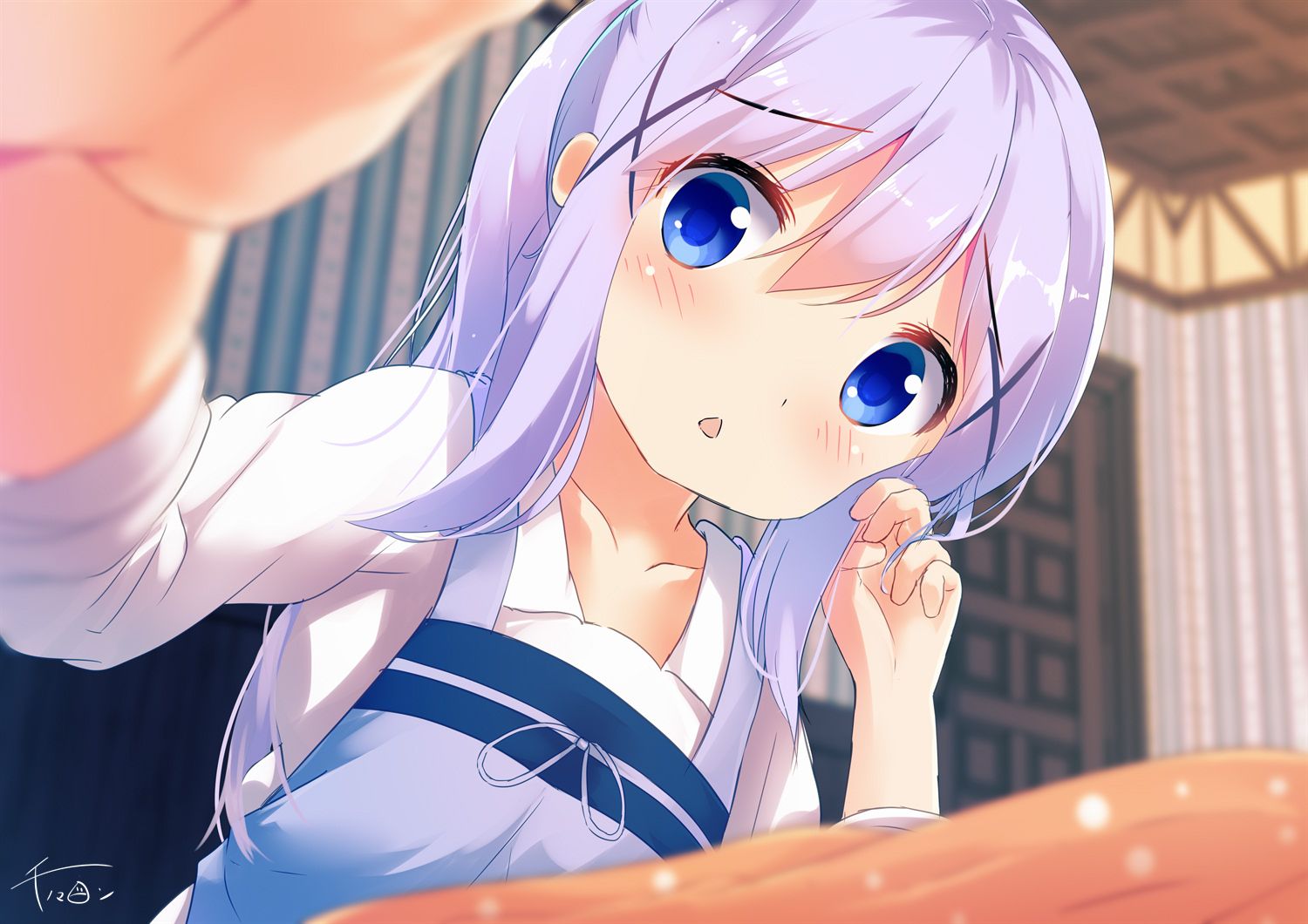 Long Hair Anime Girls Gochuumon Wa Usagi Desu Ka Kafuu Chino Wallpaper:1500x1060
