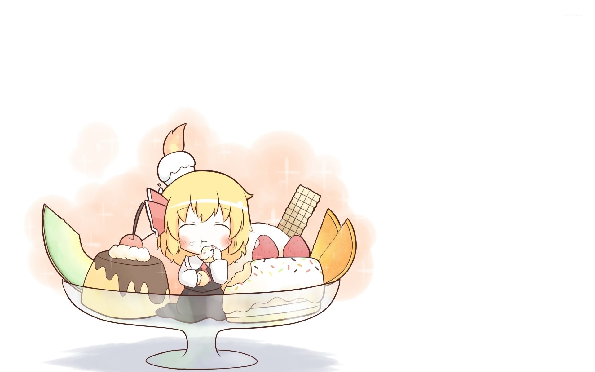 Anime Girl Eating Ice Cream