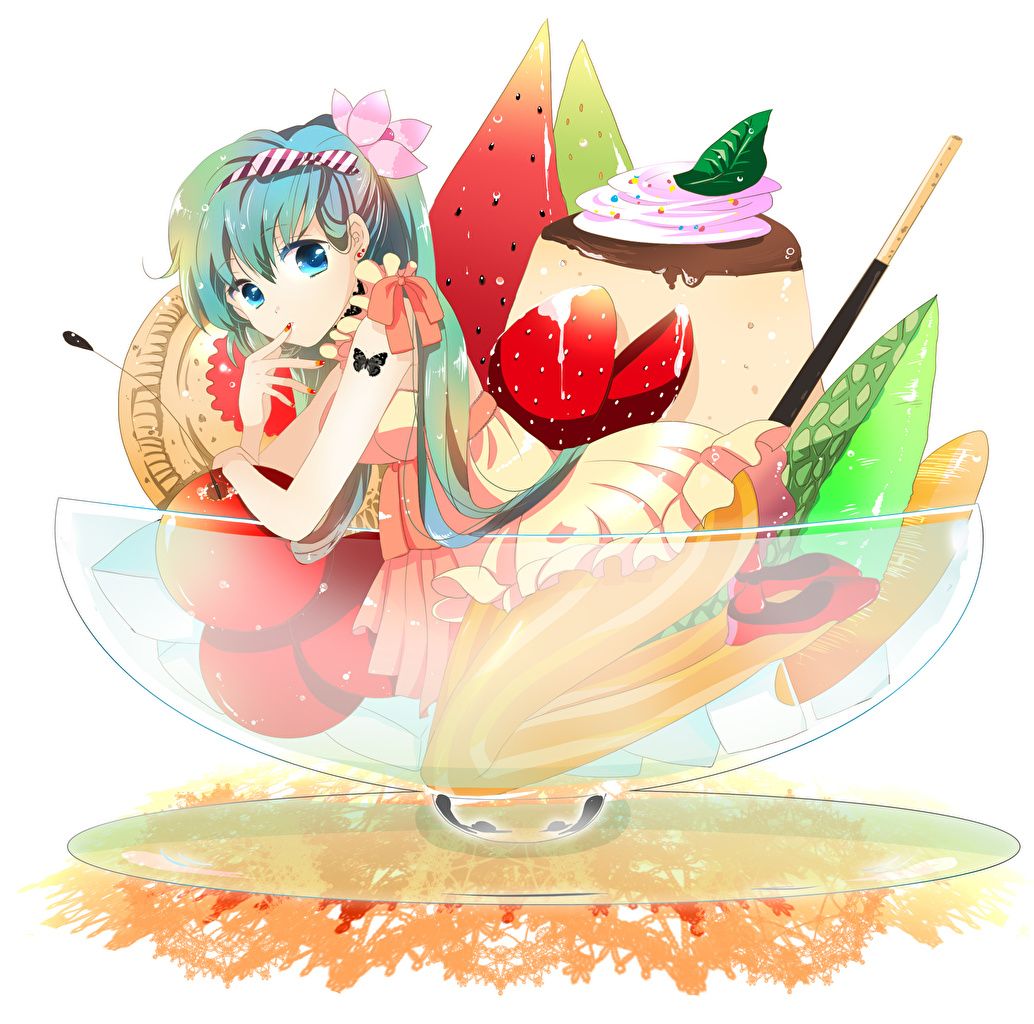 Photo Vocaloid Hatsune Miku Girls Anime Ice cream