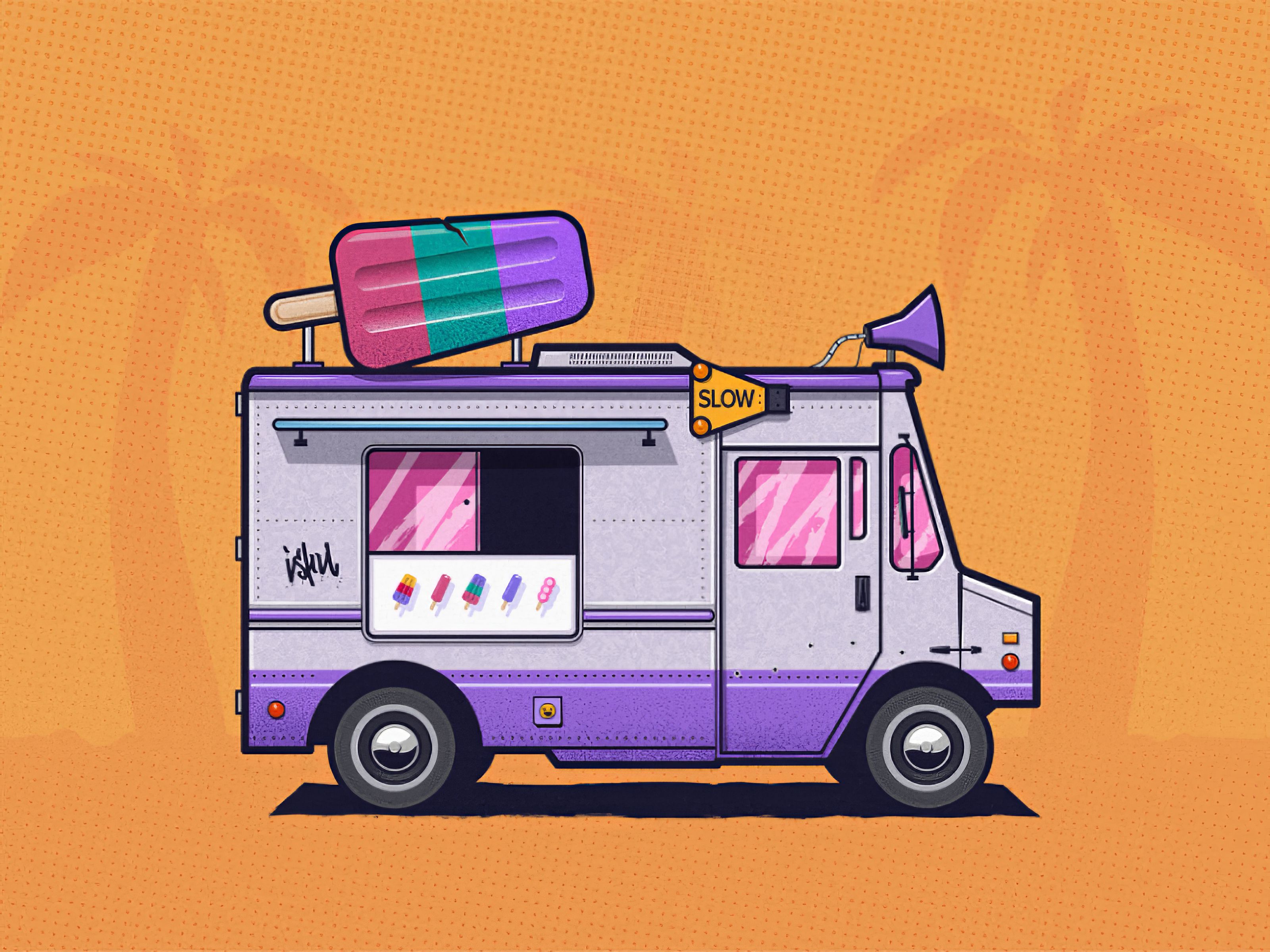 Ice Cream Truck Minimal 4k, HD Artist, 4k Wallpaper, Image, Background, Photo and Picture