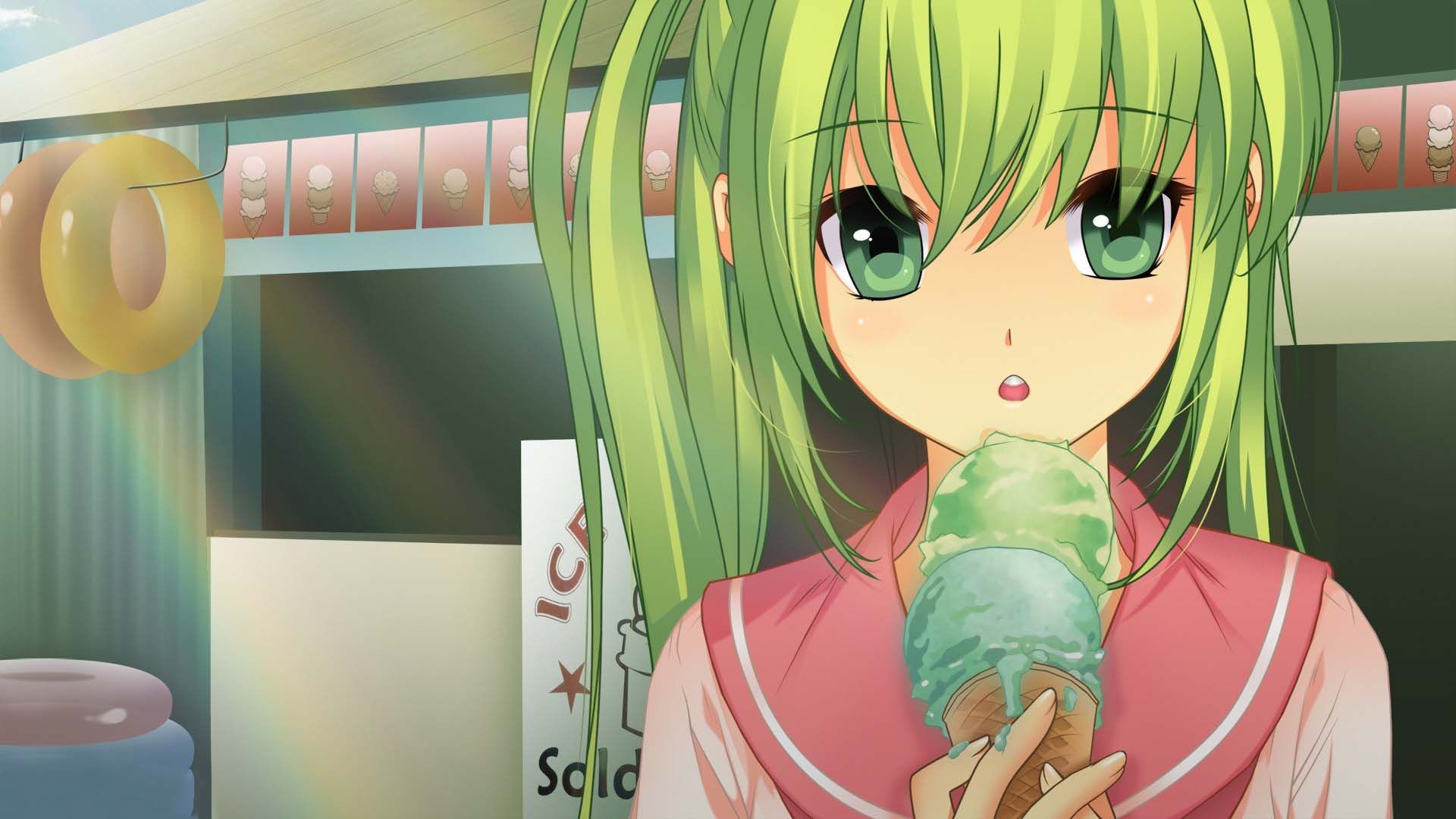 Girls Eating Ice Cream. HD Anime Wallpaper for Mobile and Desktop