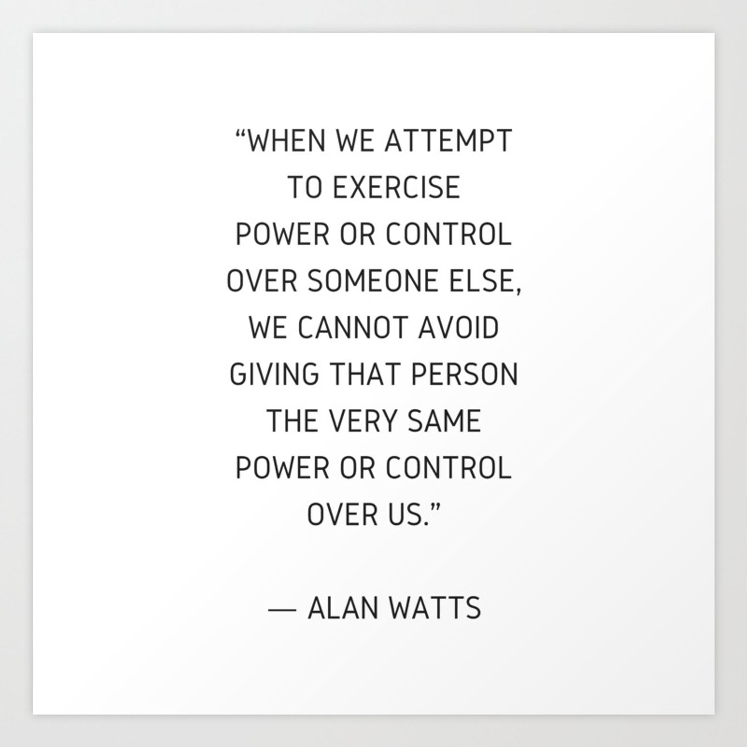 Alan Watts Inspiration Quote Art Print