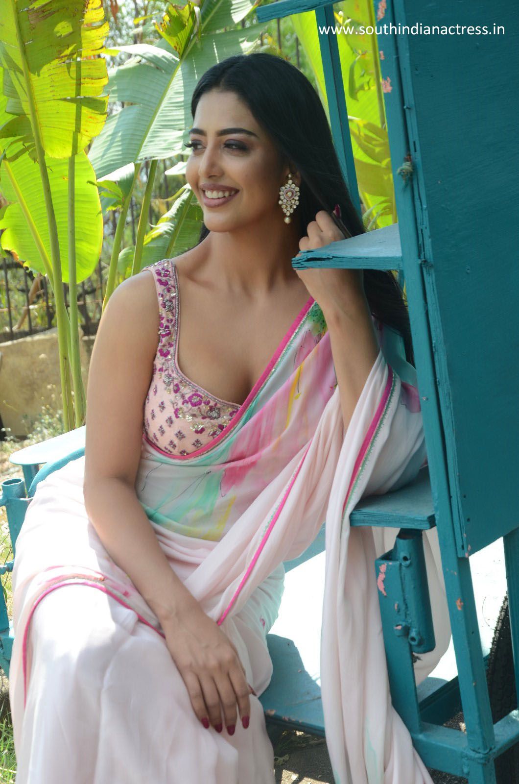 Daksha Nagarkar in saree Photo stills at Zombie Reddy Movie Teaser Launch