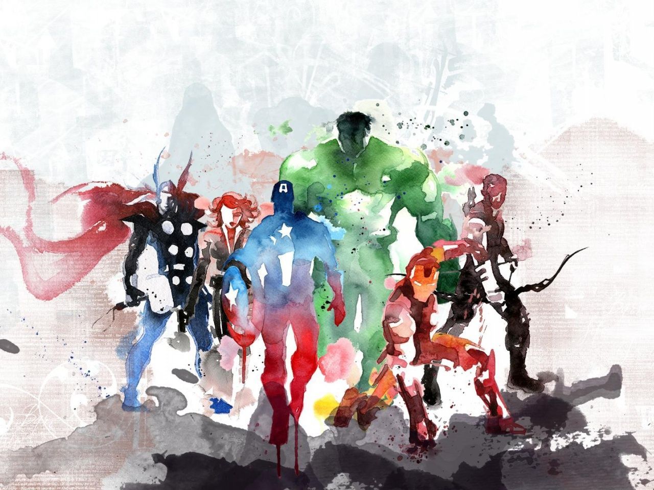 The Avengers Watercolor Painting. Avengers painting, Avengers drawings, Avengers wallpaper