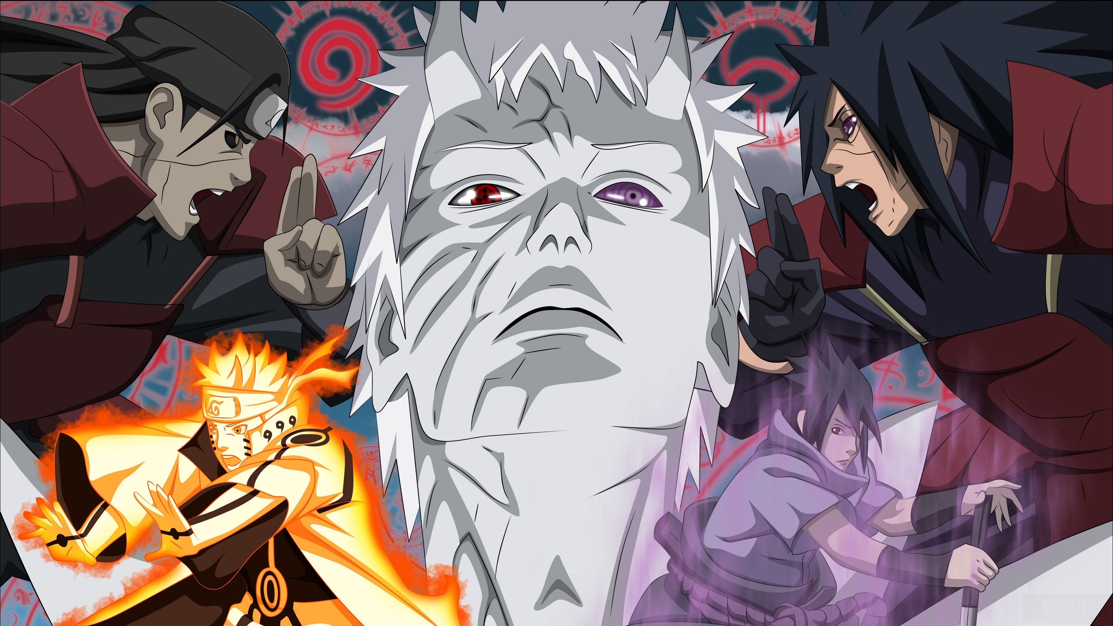 Hashirama Senju, Madara Uchiha, Naruto, Naruto Uzumaki, Obito Uchiha, Sasuke Uchiha 4k wallpaper HD Wallpaper