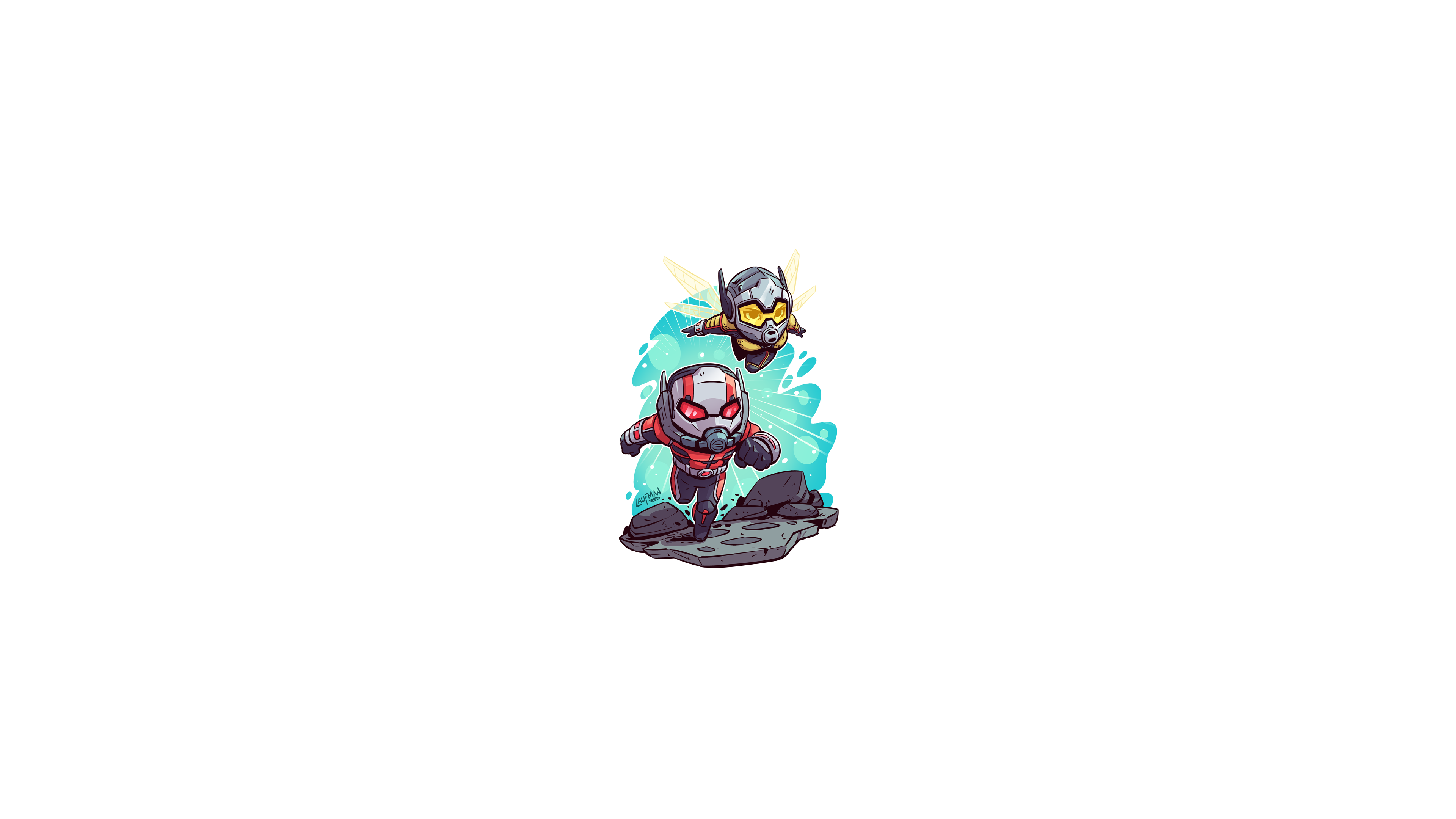 Ant Man The Wasp Ant Man And The Wasp Marvel Comics Hero Chibi Minimalism Marvel Heroes Marvel Super Wallpaper:3840x2160