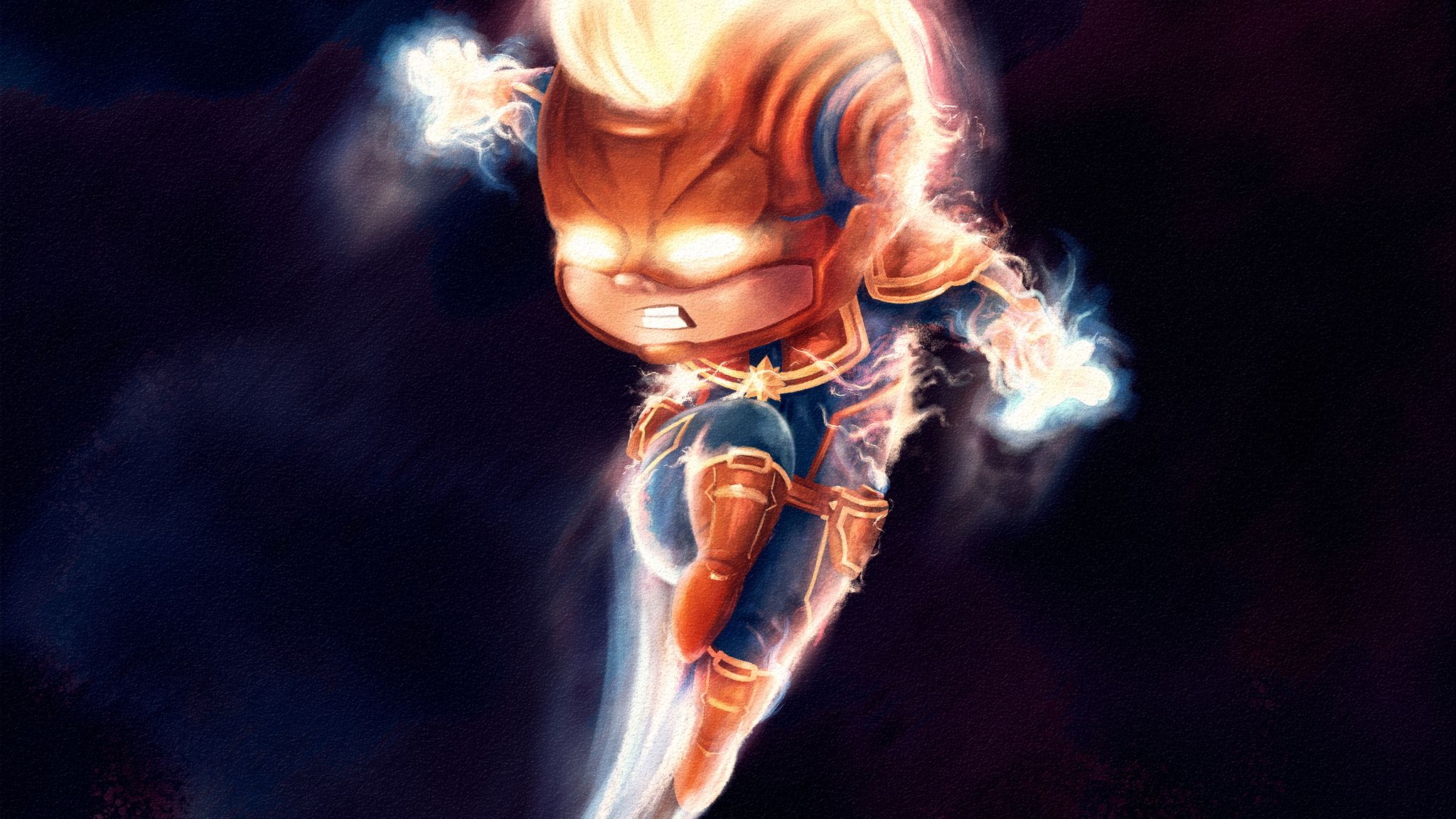 Chibi Captain Marvel 4k Artwork 2048x1152 Resolution HD 4k Wallpaper, Image, Background, Photo and Picture