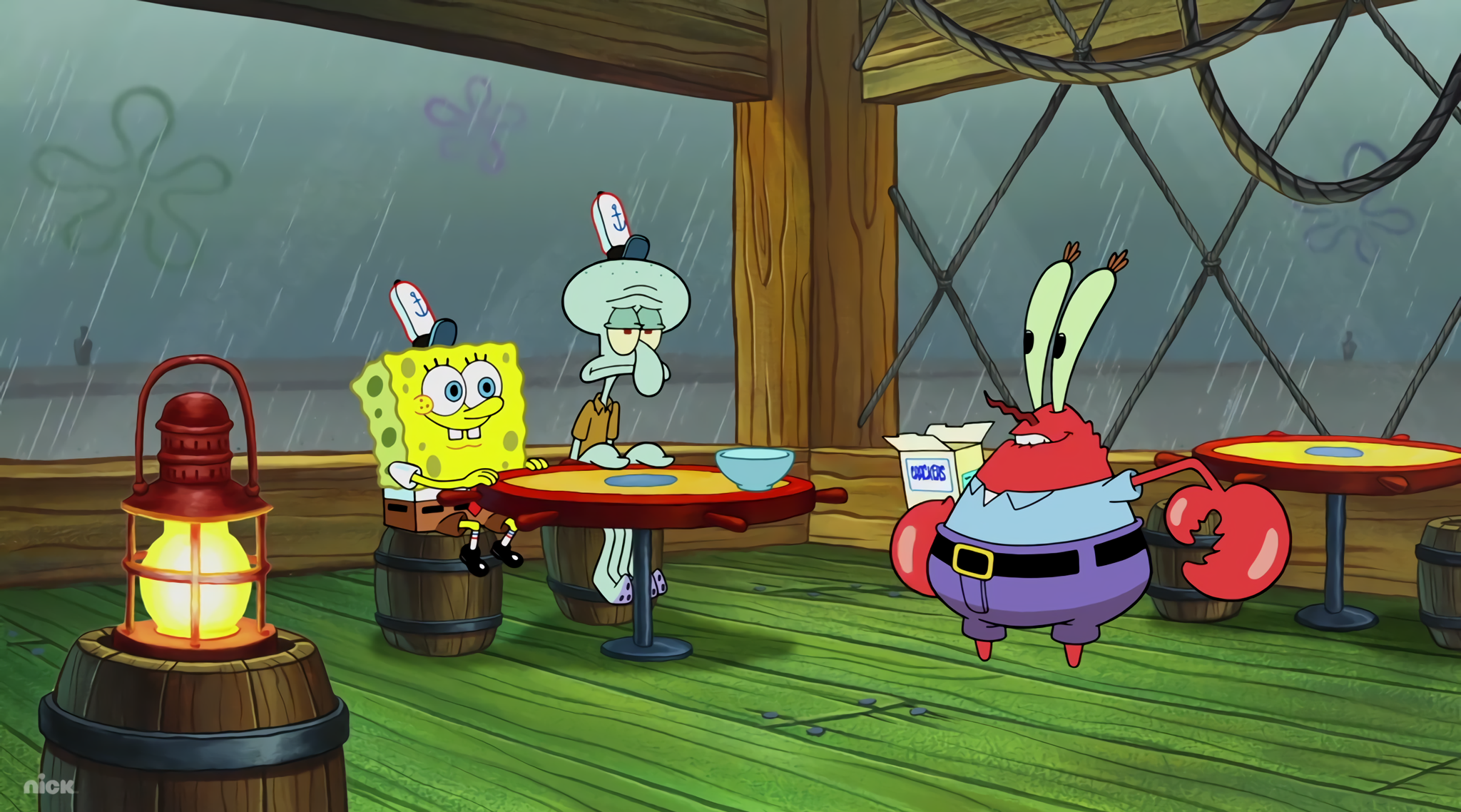 Rainy day at the Krusty Krab