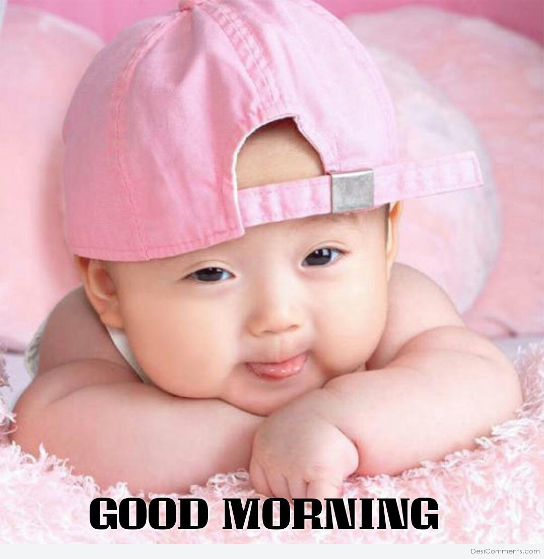 Cute Baby Saying Good Morning Image