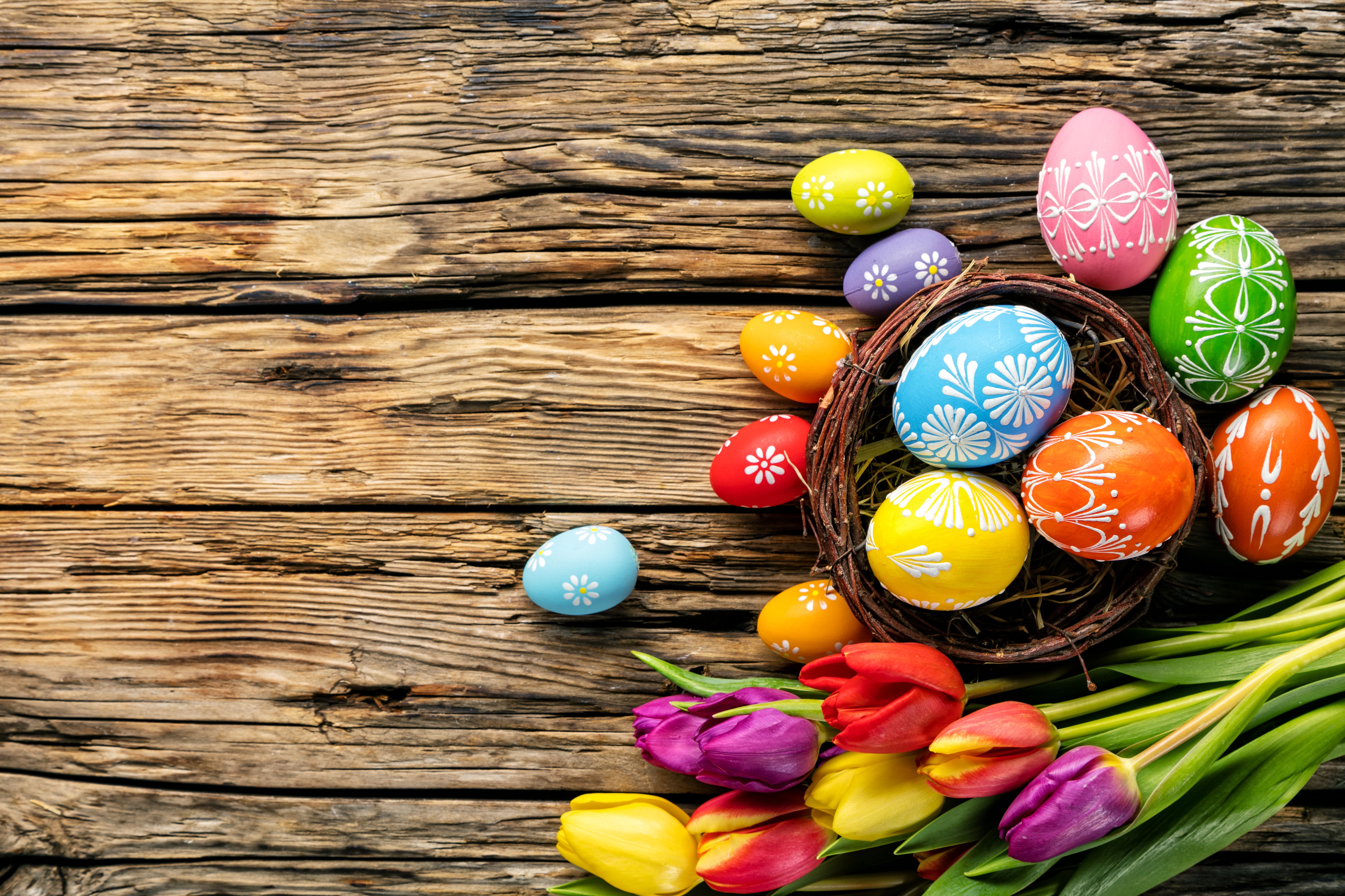 Title Holiday Easter Spring Colors Egg Easter Eggs Wallpaper HD HD Wallpaper
