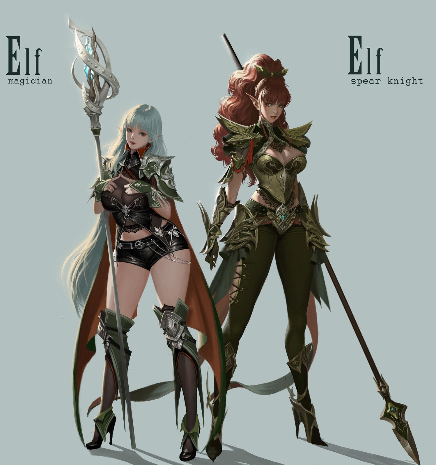 TWO Elf Artwork NQvOPK. Fantasy Female Warrior, Warrior Woman, Fantasy Girl