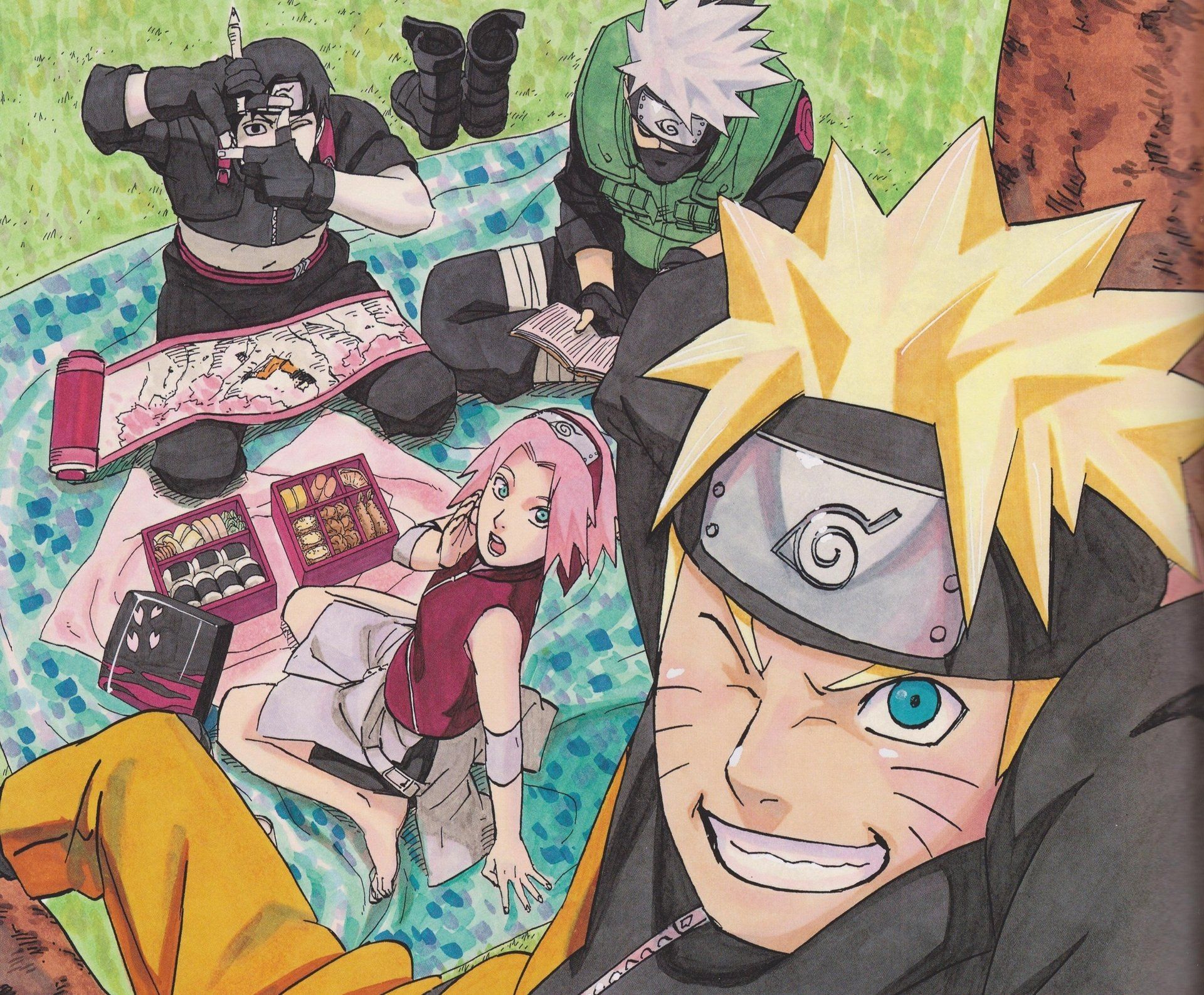 Anime Collage Wallpaper Aesthetic Naruto