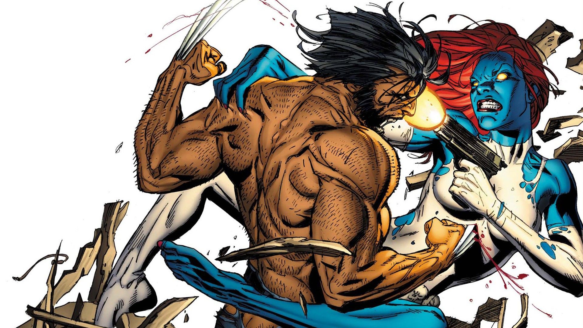 Wolverine Mystique Marvel Comics Wallpaper:1920x1080