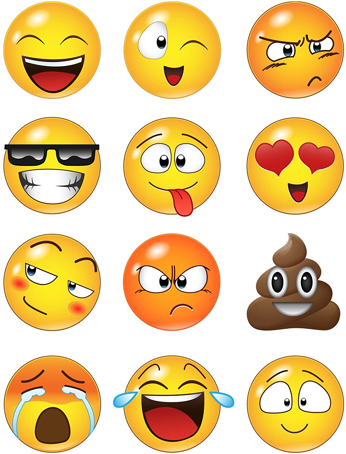 Emoji Faces Wall Stickers (6in Emoji Faces): Arts, Crafts & Sewing