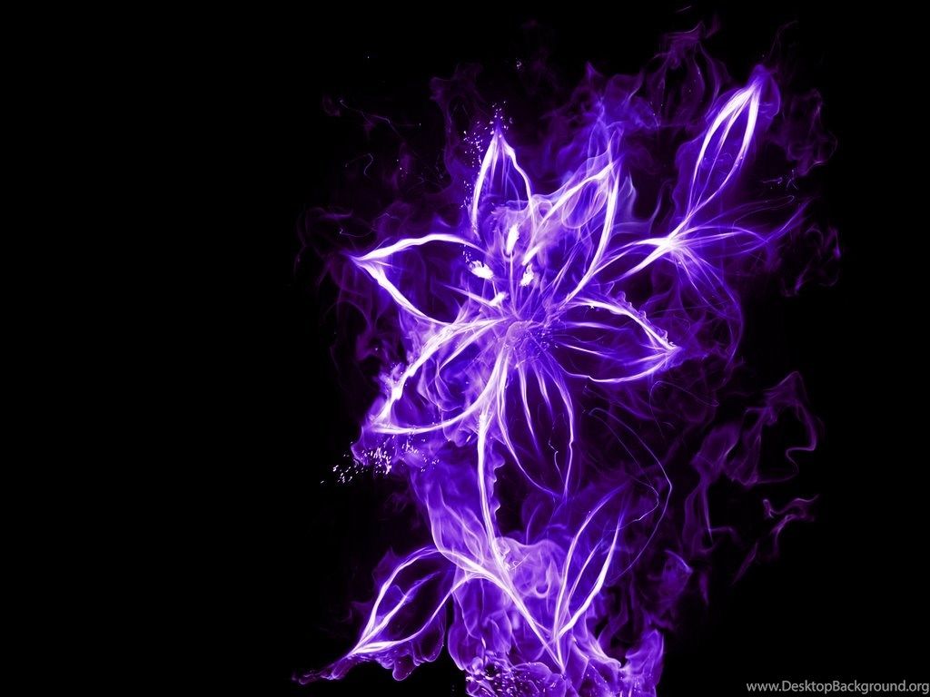Purple Neon Flowers HD Wallpaper Desktop Background