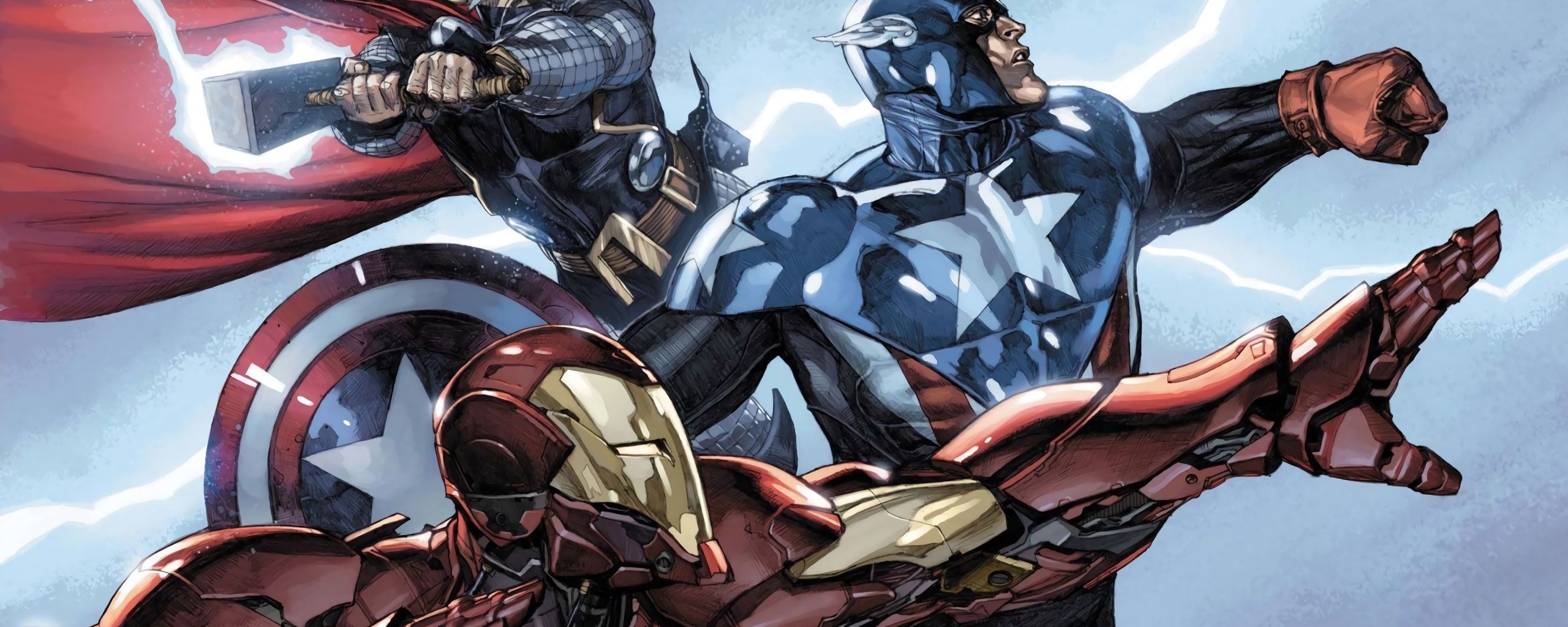Wallpaper 4k Iron Man Captain America Thor Marvel Comics 4K Wallpaper captain america, Comics, Iron Man, Marvel Comics, Thor