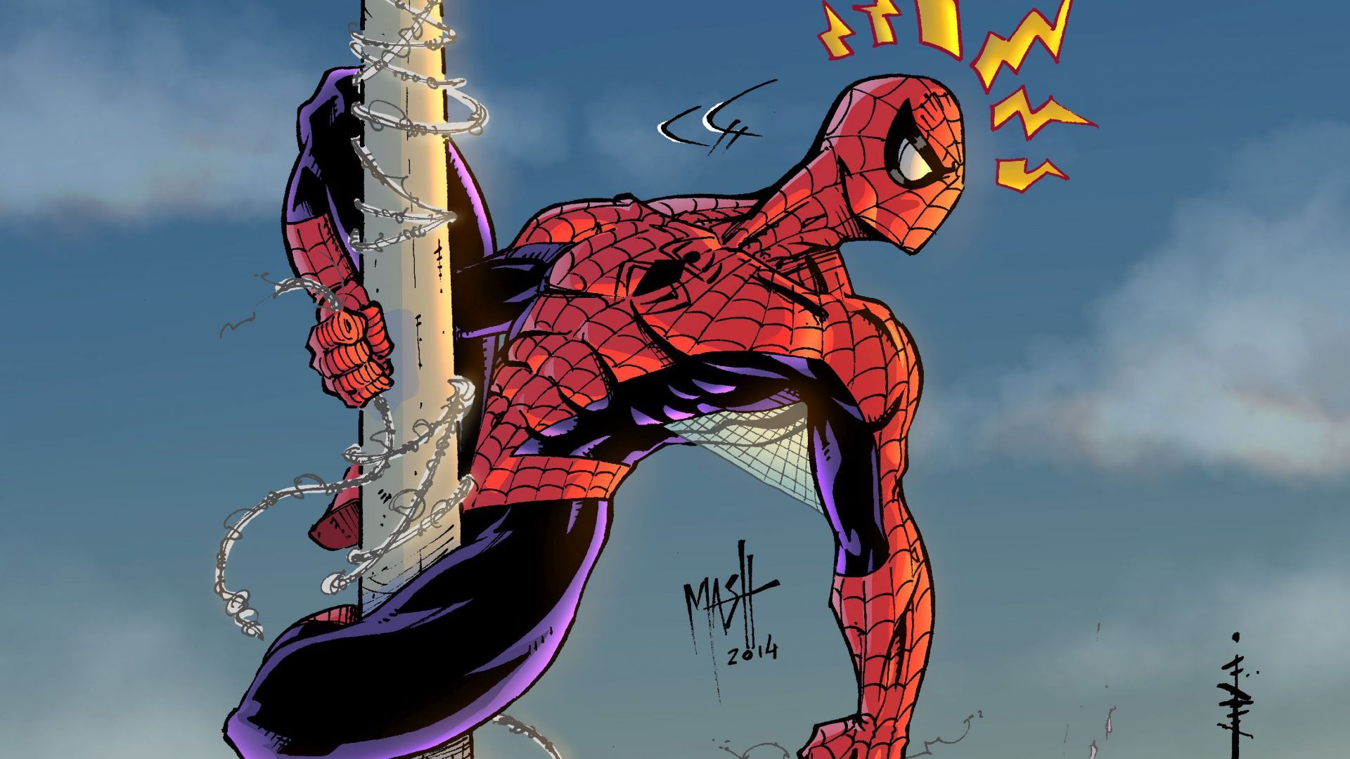Desktop Wallpaper Spider Man, Curious, Marvel Comics, HD Image, Picture, Background, B47840