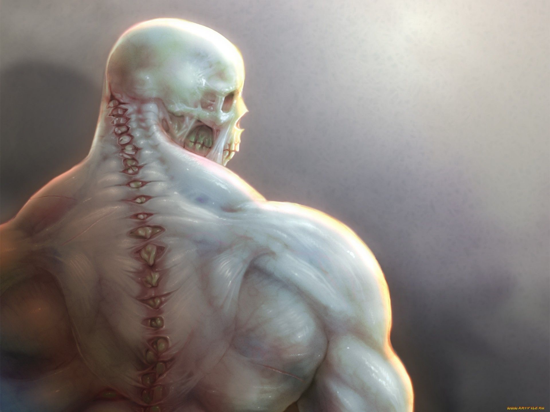 horror, creepy, skulls, Titan, artwork wallpaper