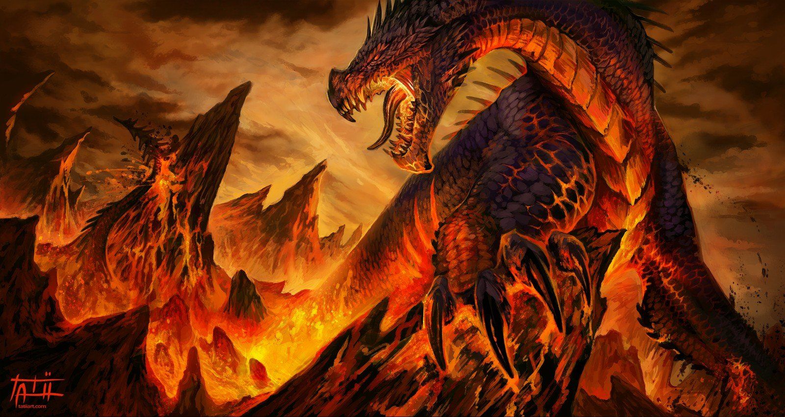 dragon, Fantasy art, Lava HD Wallpaper / Desktop and Mobile Image & Photo