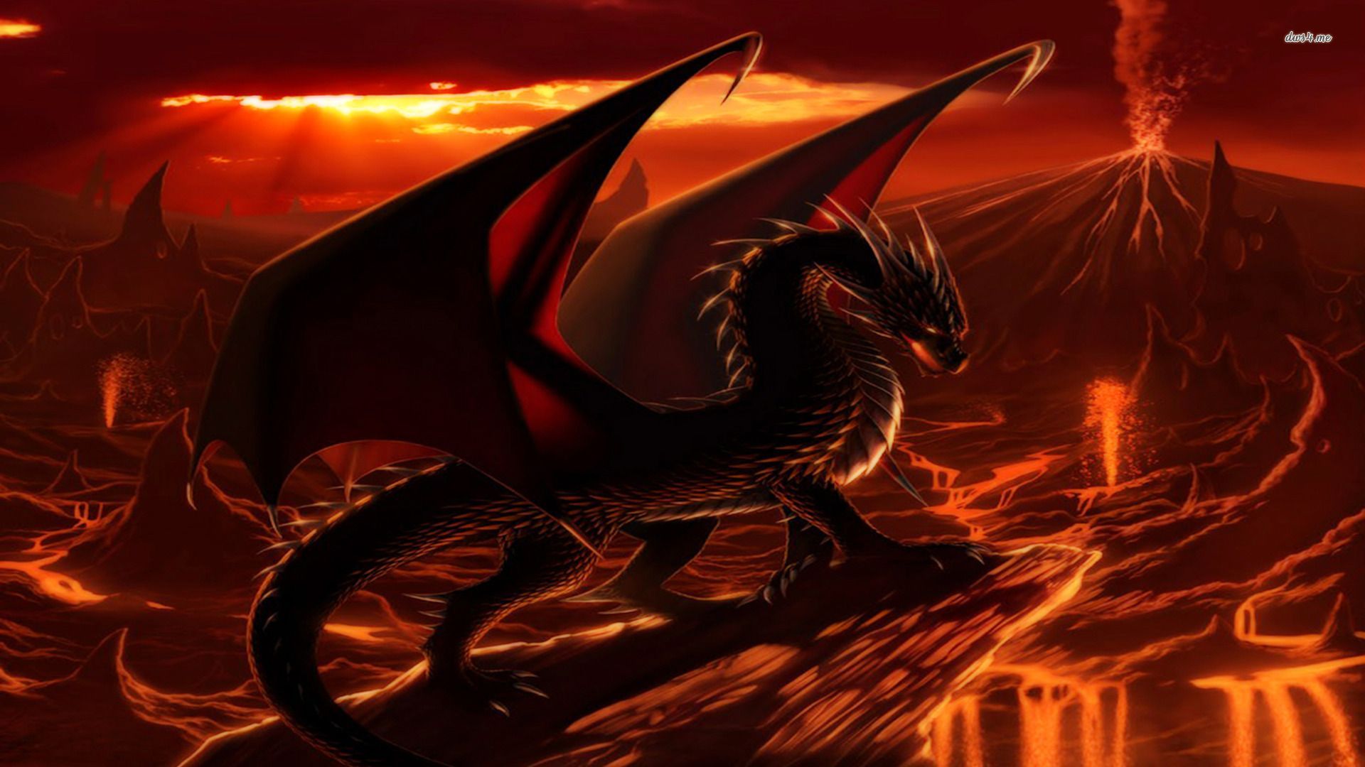 Dragon surrounded by lava HD wallpaper. Fire dragon, Dragon image, Cool dragons