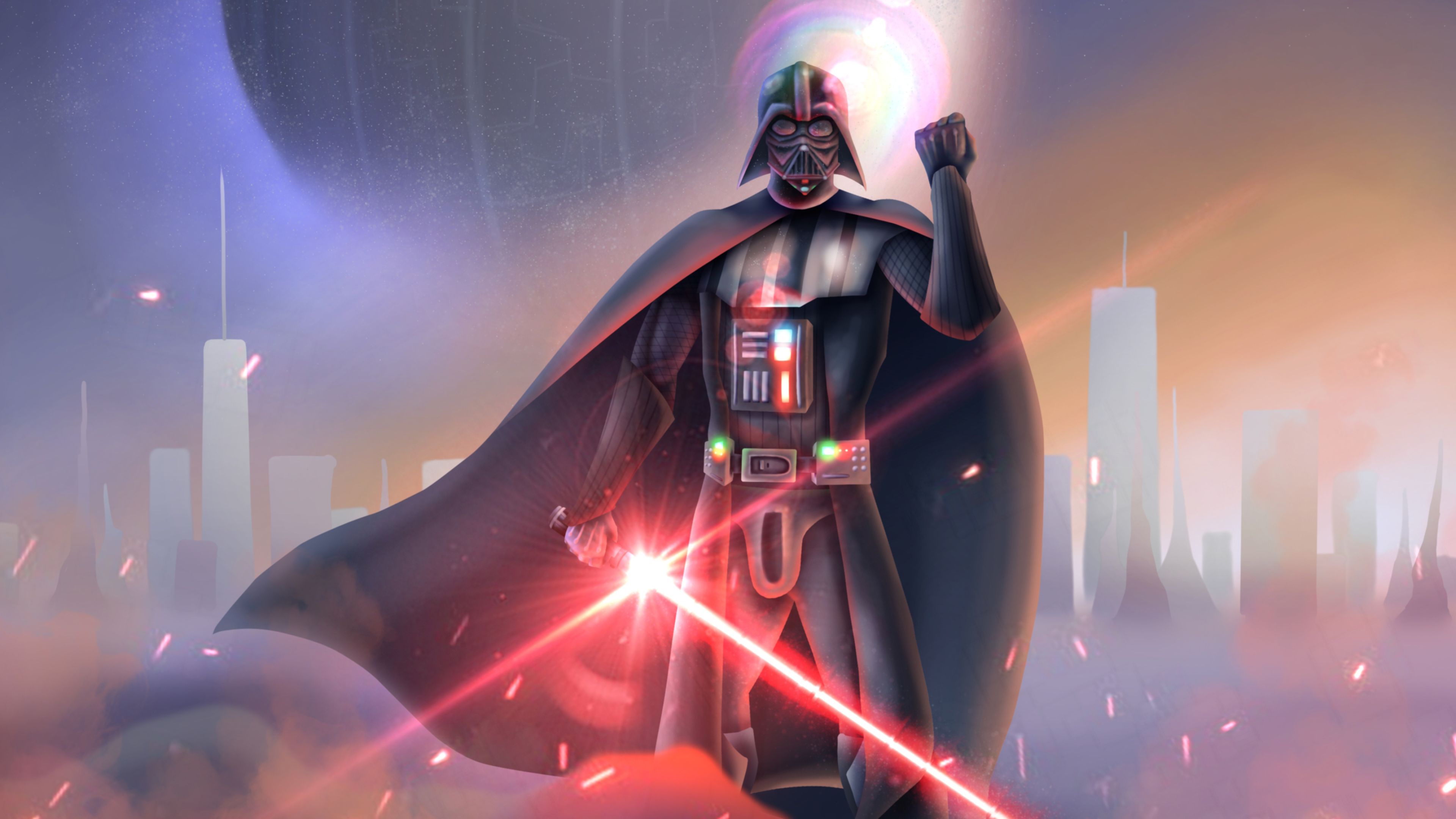 Darth Vader Lightsaber Star Wars 4K HD Movies Wallpaper