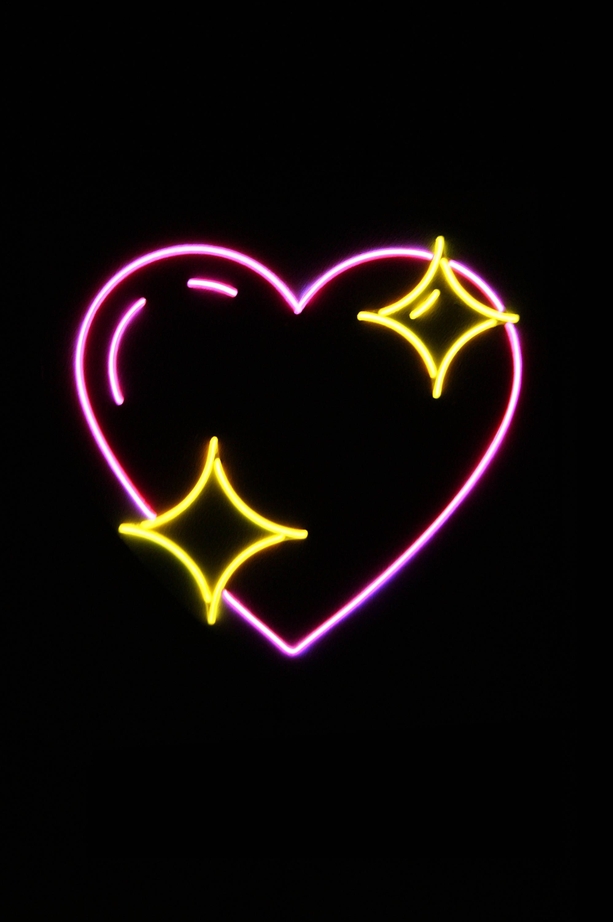 Herz Mit Sternen Emoji NEON EL Wire. Etsy. Neon Light Wallpaper, Wallpaper Iphone Neon, Neon Painting