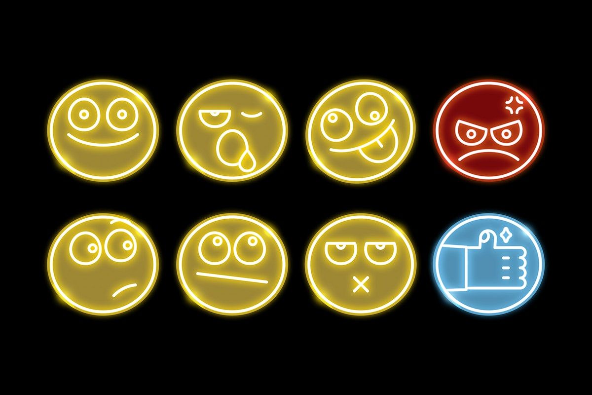 Neon Emoji Image. Free Vectors, PNGs, Mockups & Background