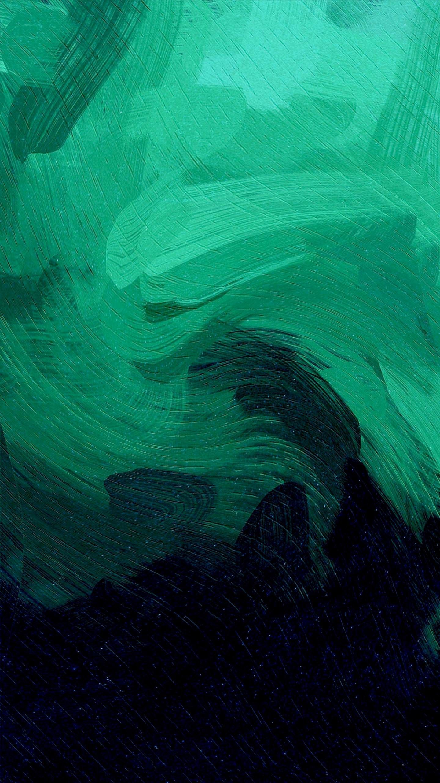 dark green abstract painting