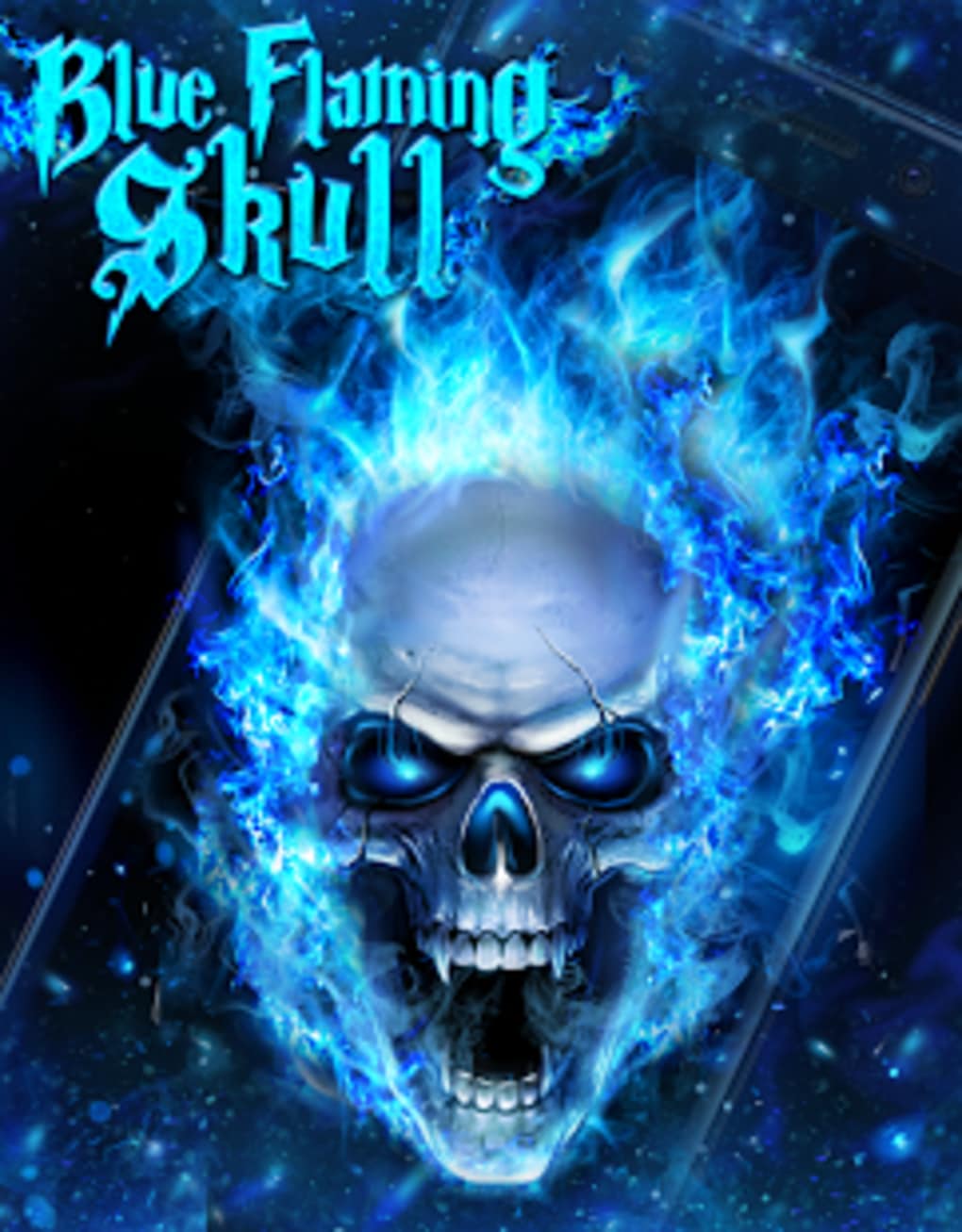 Blue Fire Skull Live Wallpaper With Green Flames HD Wallpaper