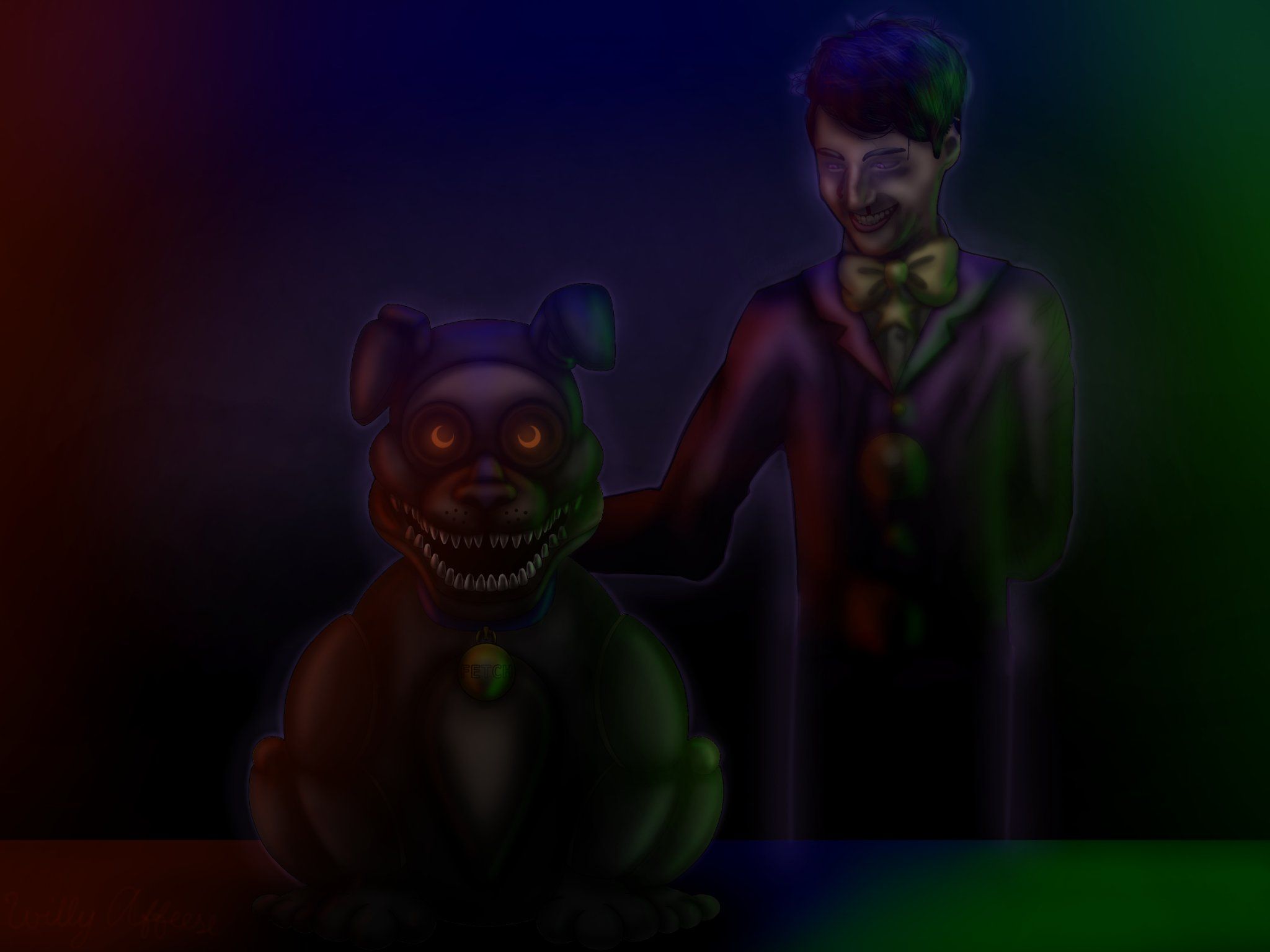 Willy Affeese there! I remember Dawko saying “Fetch is misunderstood, he's cute”. I had to do it. Have a nice day! Who's on this art: Fetch FNAF