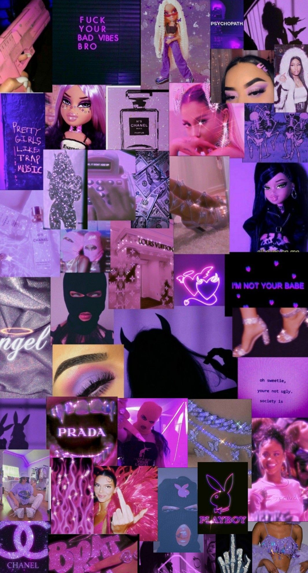 Purple baddie aesthetic. Badass wallpaper iphone, Bad girl wallpaper, Pink wallpaper girly