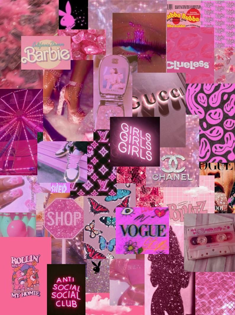 Pretty In Pink Photo Wall Collage Kit (Instant Download) Image DESCRIPTION. Pink wallpaper laptop, Pink wallpaper girly, iPhone wallpaper girly