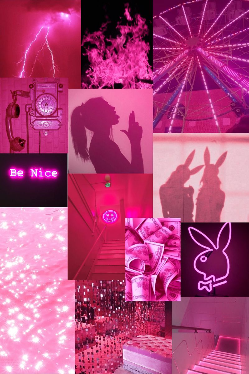 Pink neon wall collage kit wall collage kit pink baddie. Etsy. Fondo de pantalla rosado para iphone, Fondos de pantalla de iphone, Ideas de fondos de pantalla
