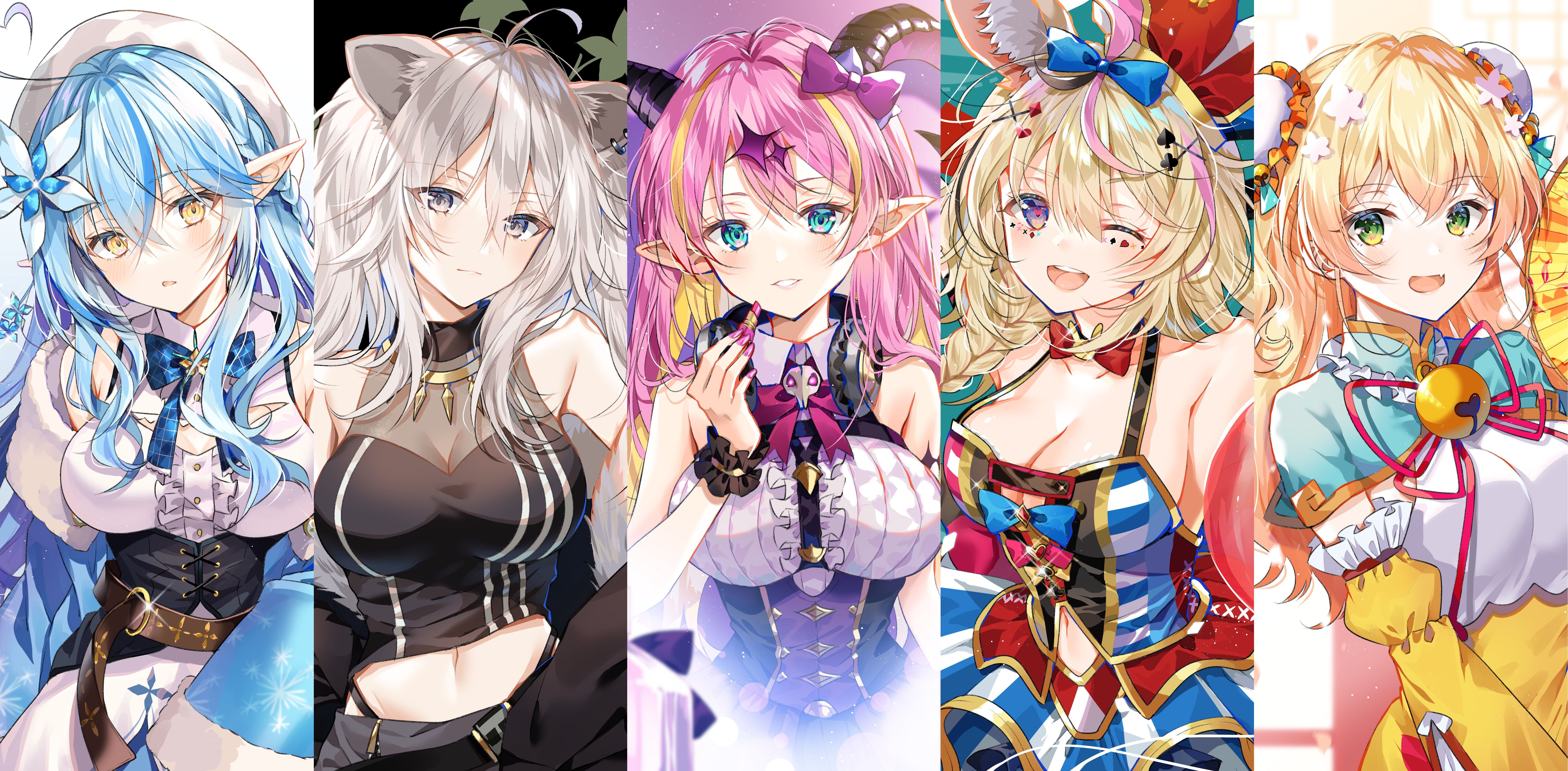 Mano Aloe Momosuzu Nene Omaru Polka Shishiro Botan Yukihana Lamy #Hololive K #wallpaper #hdwallpaper #desktop. Cat girl, Anime, Nekomimi