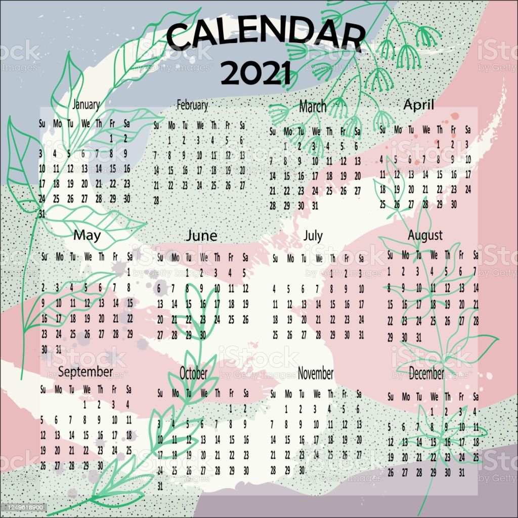 Calendar 2021 Printable Creative Abstract Modern Art Vector Illustration Stock Illustration Image Now