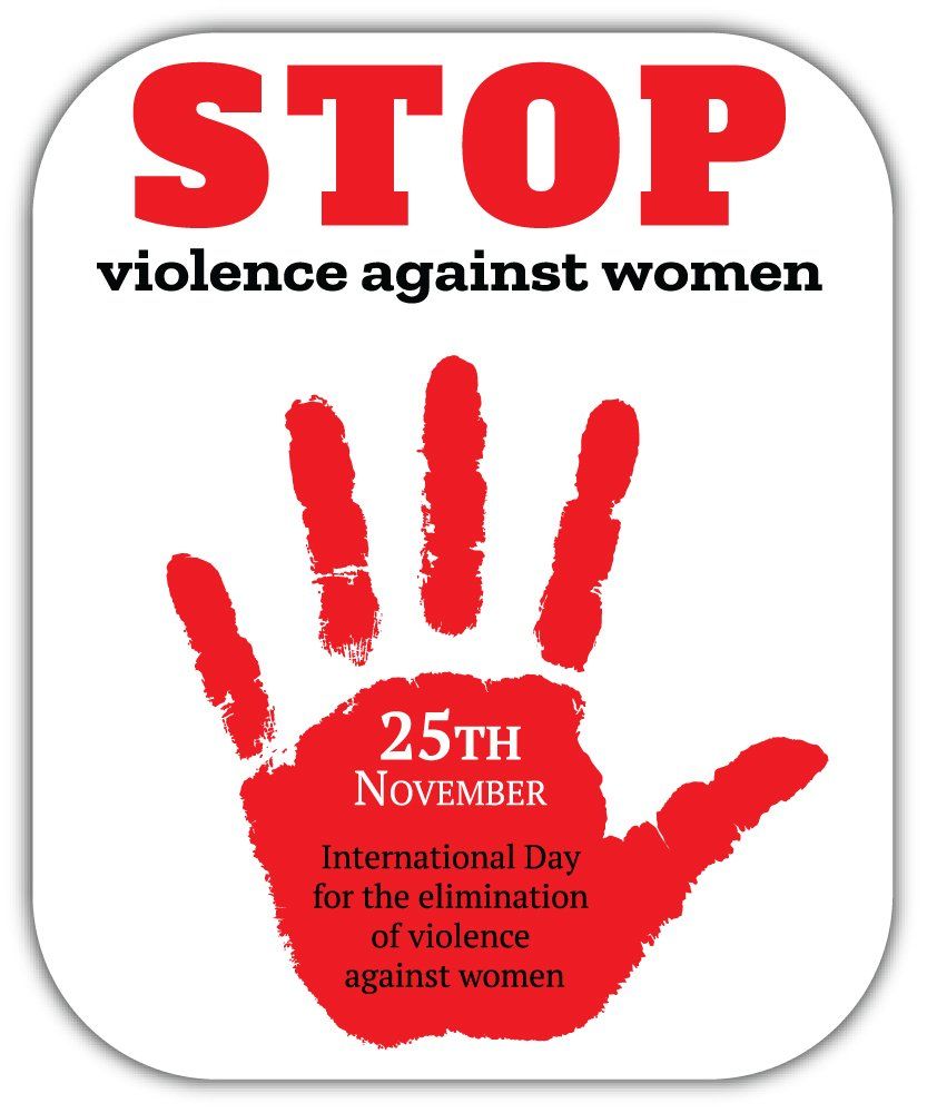 SkyLabel International Day for The Elimination of Violence Against Women Bumper Sticker Vinyl Art Decal for Car Truck Van Wall Window (8'' X 10''): Home & Kitchen