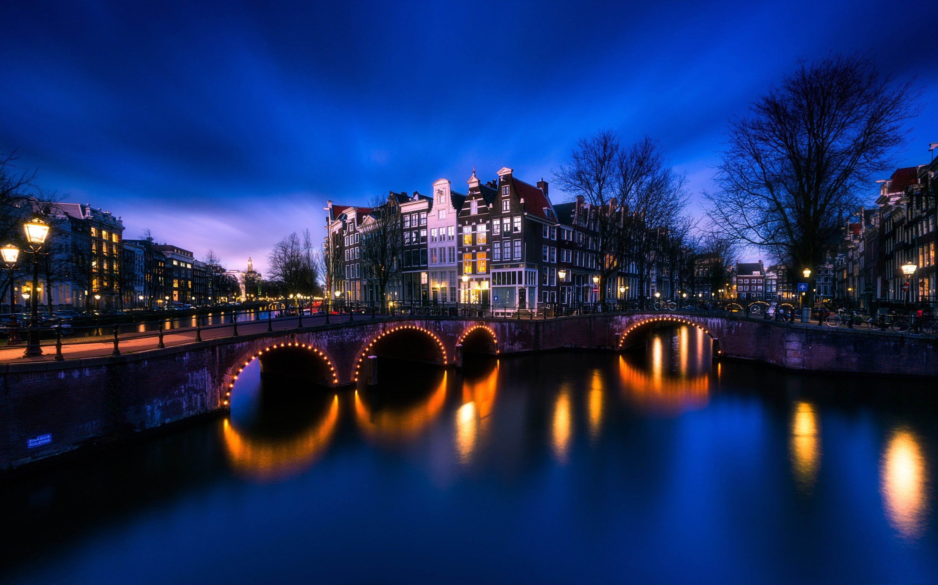 Amsterdam, Night, Netherlands Wallpaper HD / Desktop and Mobile Background