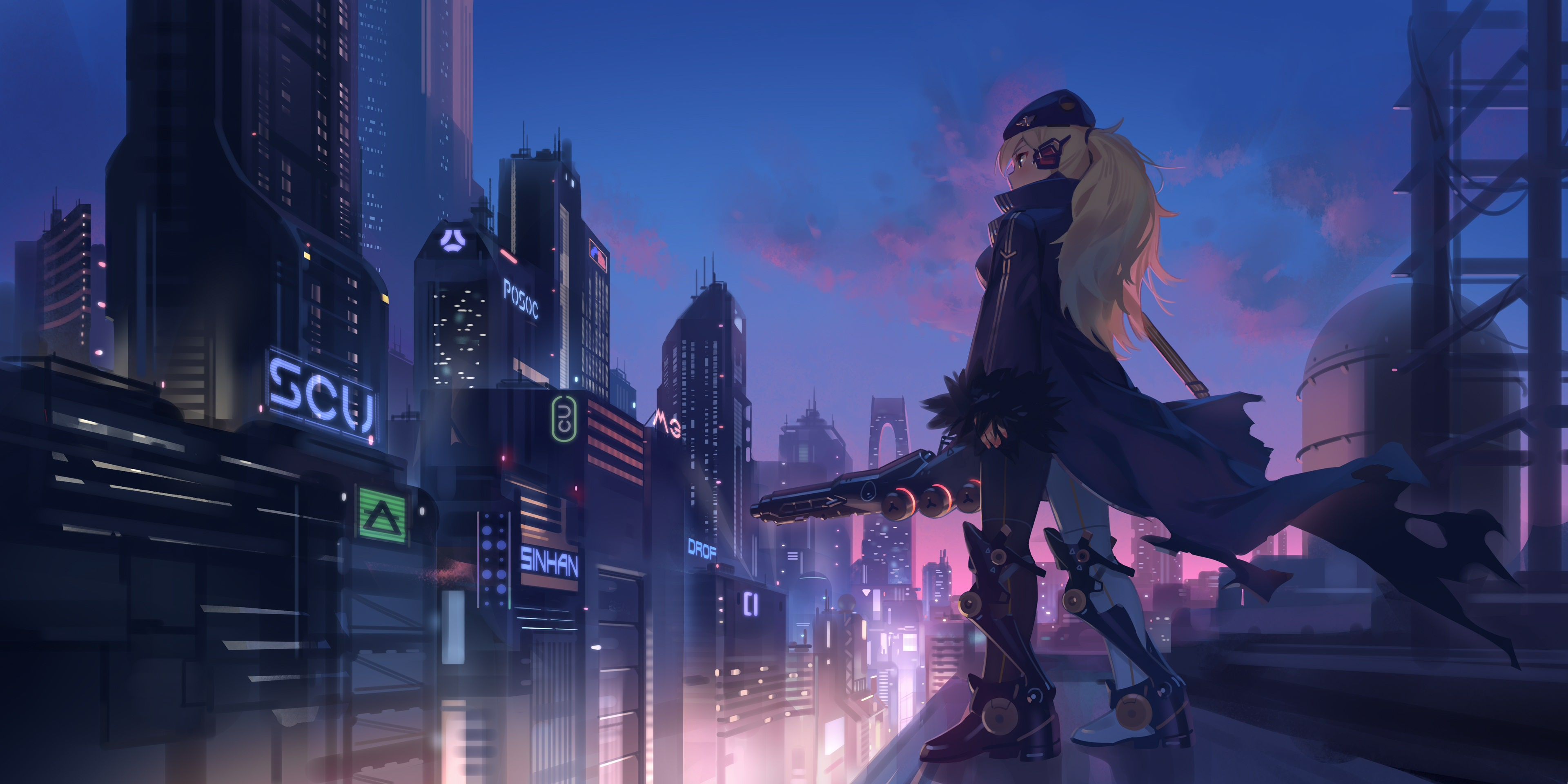 Anime Girl In City 4k Laptop HD HD 4k Wallpaper, Image, Background, Photo and Picture