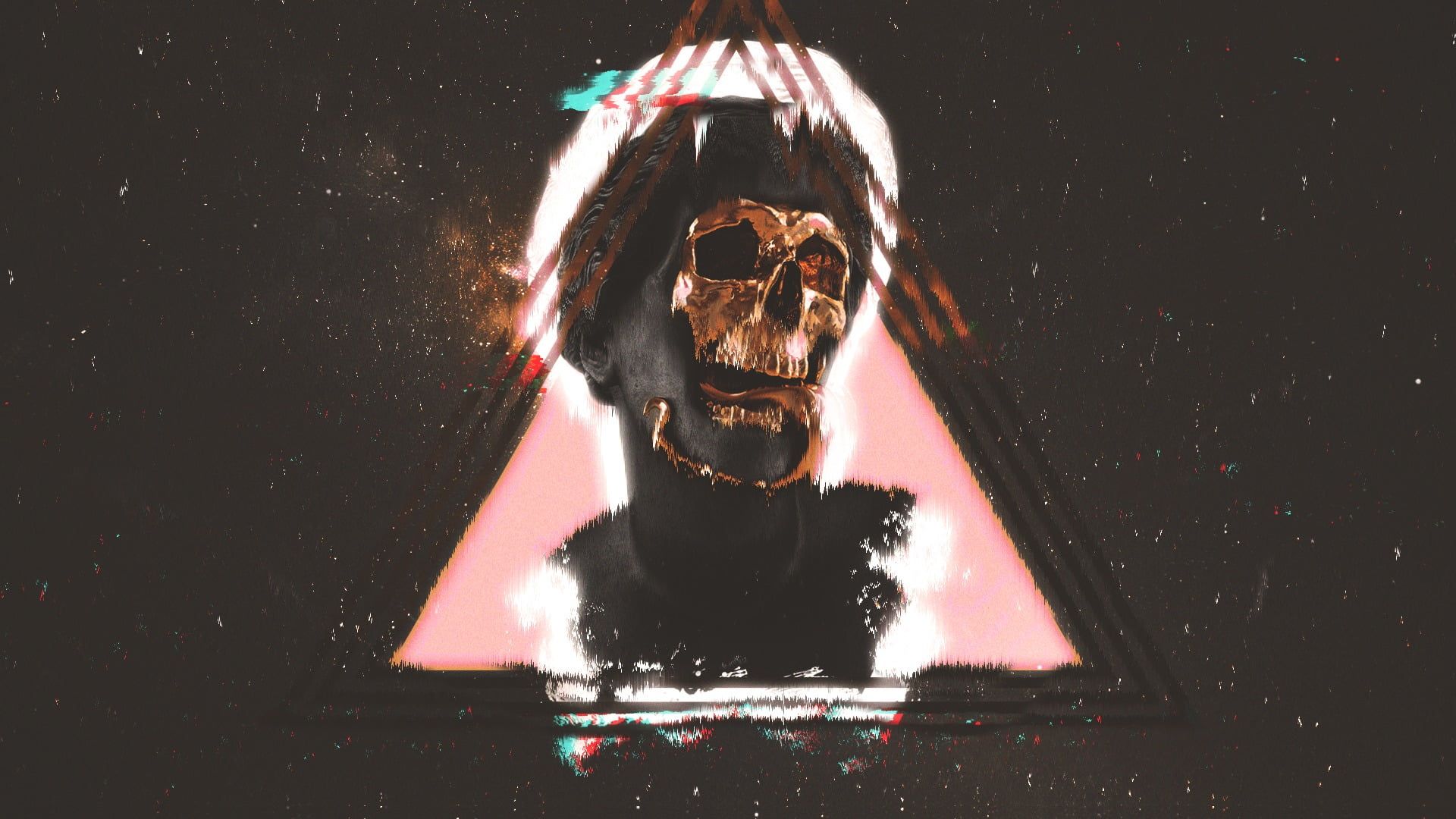 Wallpaper skull painting, vaporwave, statue, digital art • Wallpaper For You HD Wallpaper For Desktop & Mobile