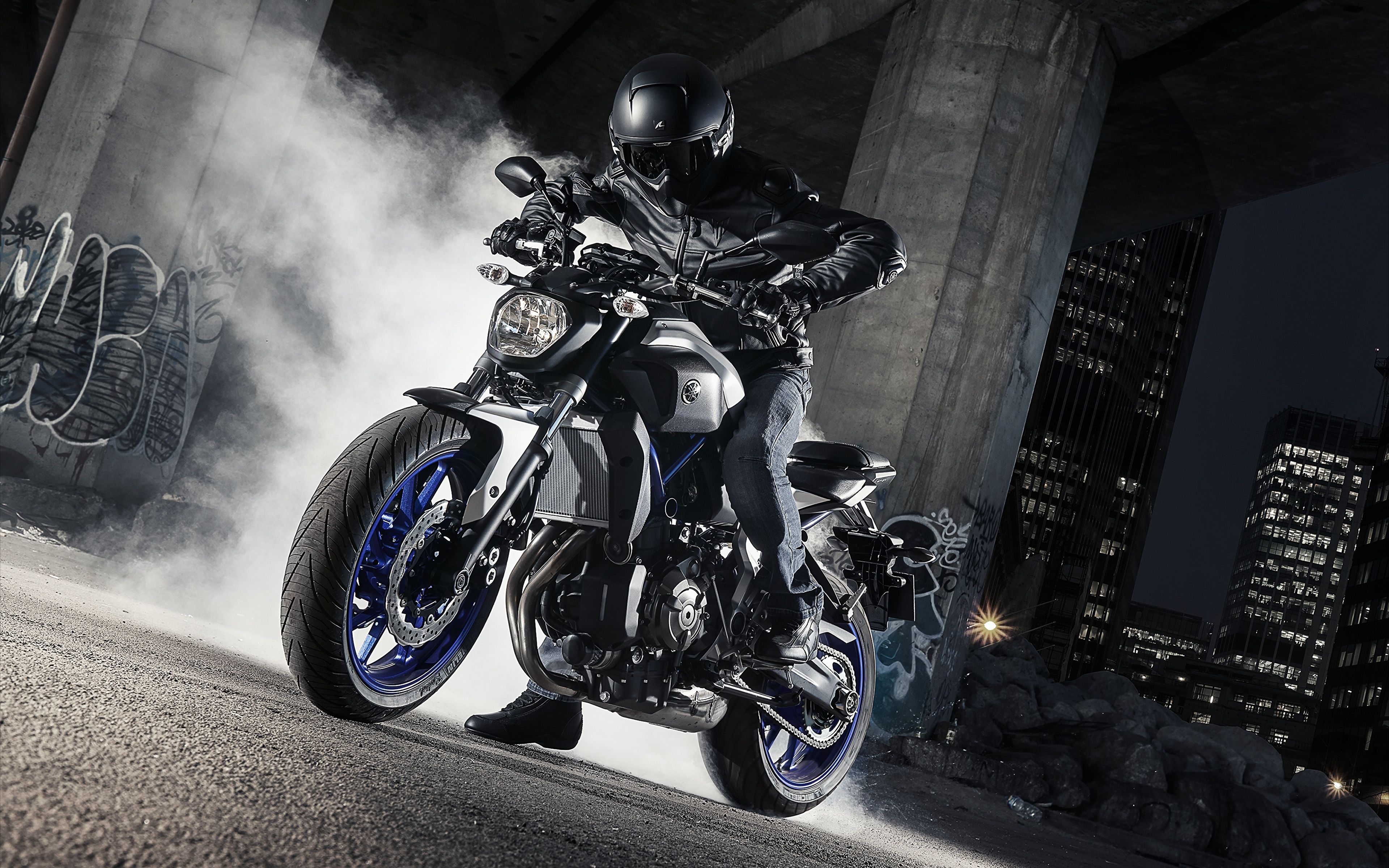 Picture Yamaha Helmet 2015 17 MT 07 Motorcycles 3840x2400