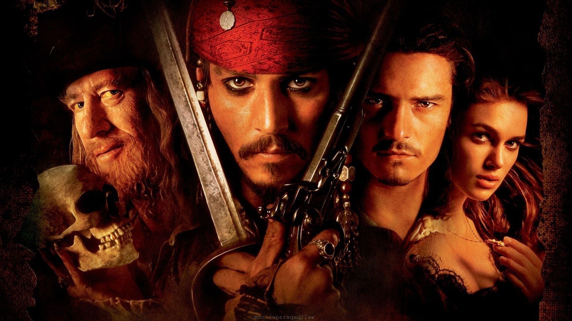 movies, Pirates Of The Caribbean: The Curse Of The Black Pearl, Keira Knightley, Johnny Depp, Orlando Bloom Wallpaper HD / Desktop and Mobile Background