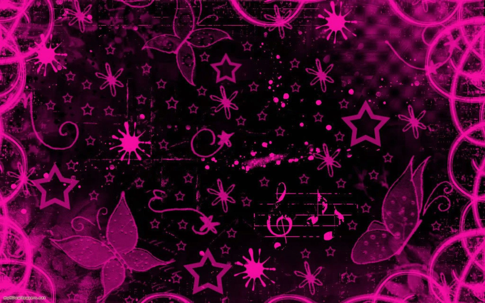 Pink and Black Wallpaper Designs