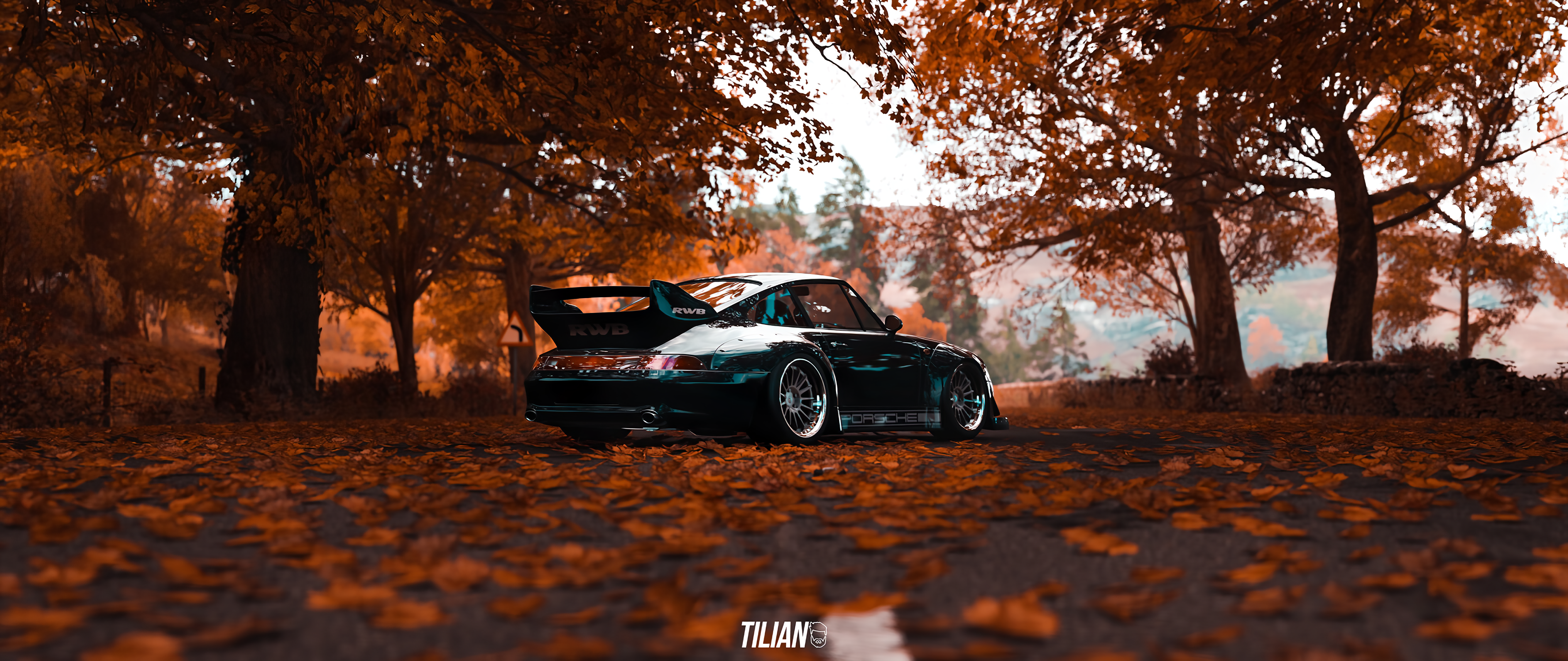 Porsche 911 GT2 RWB in Autumn