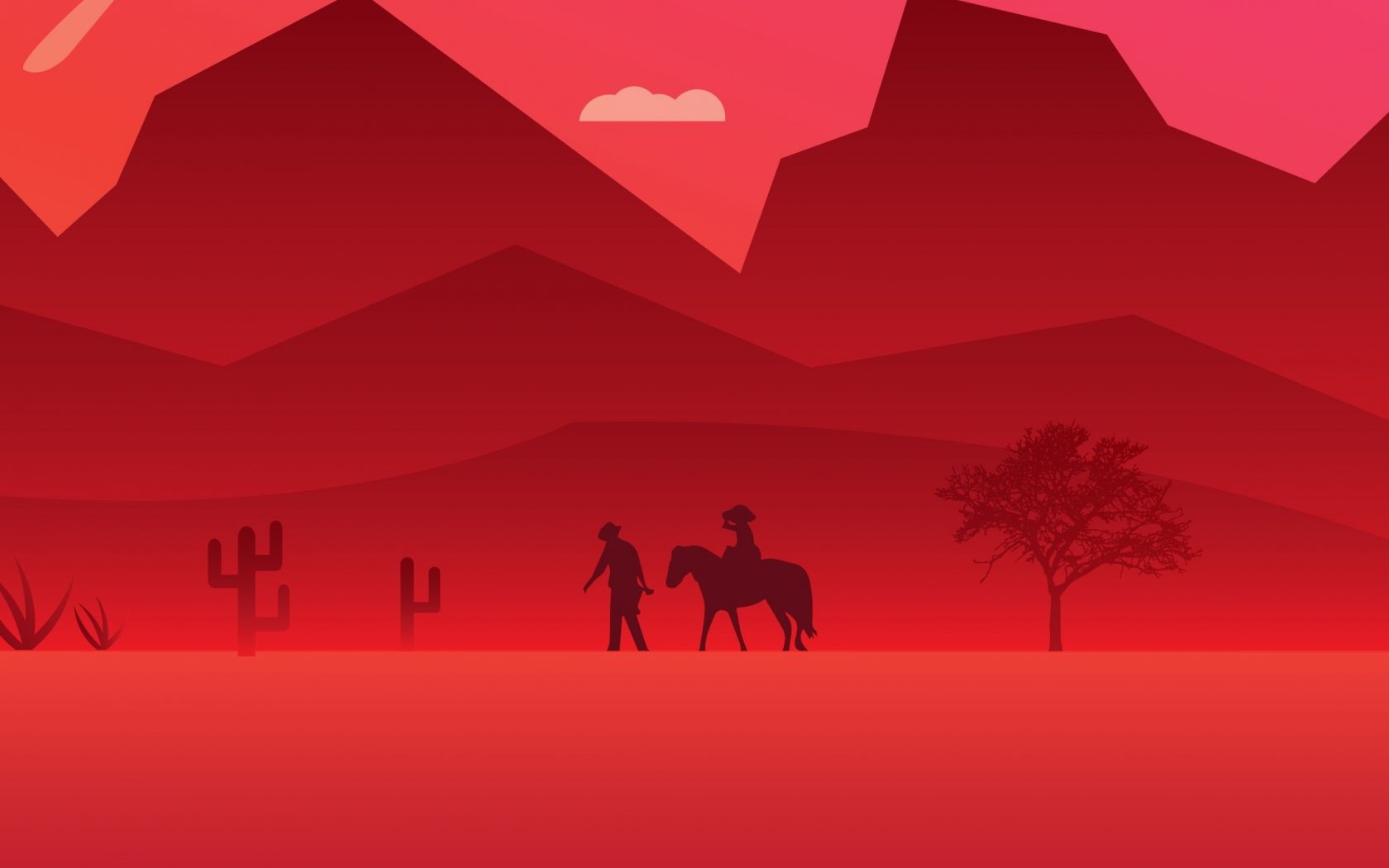 Download 1680x1050 wallpaper mountains, minimal, red dead redemption 2, video game, widescreen 16:10, widescreen, 1680x1050 HD image, background, 17705