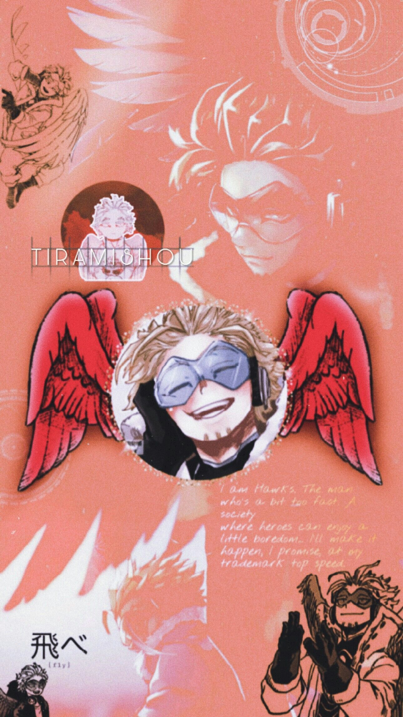 Hawks Lockscreen. BNHA. Hero wallpaper, Cute anime wallpaper, Anime wallpaper
