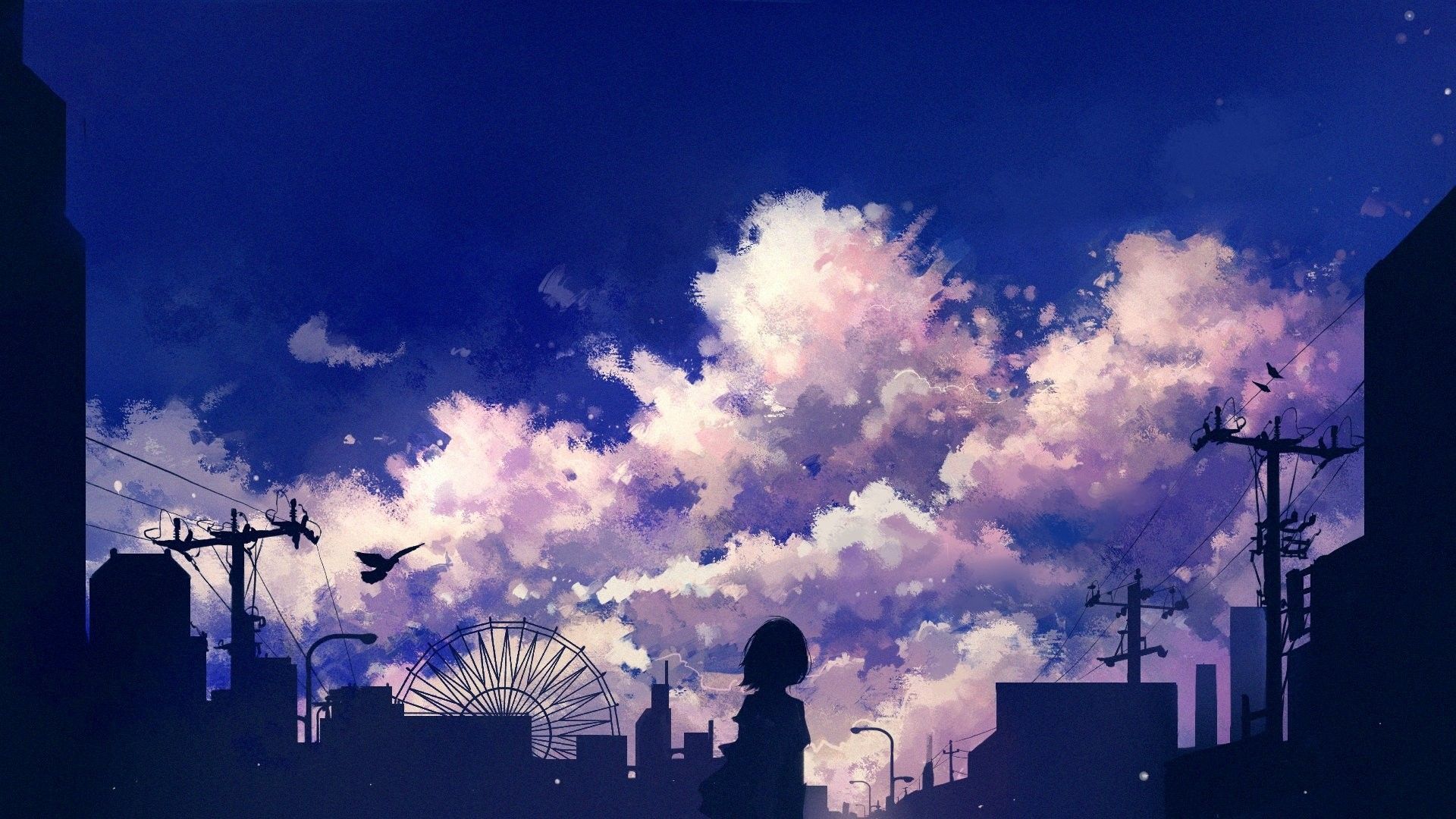 Pc anime aesthetic purple HD wallpaper