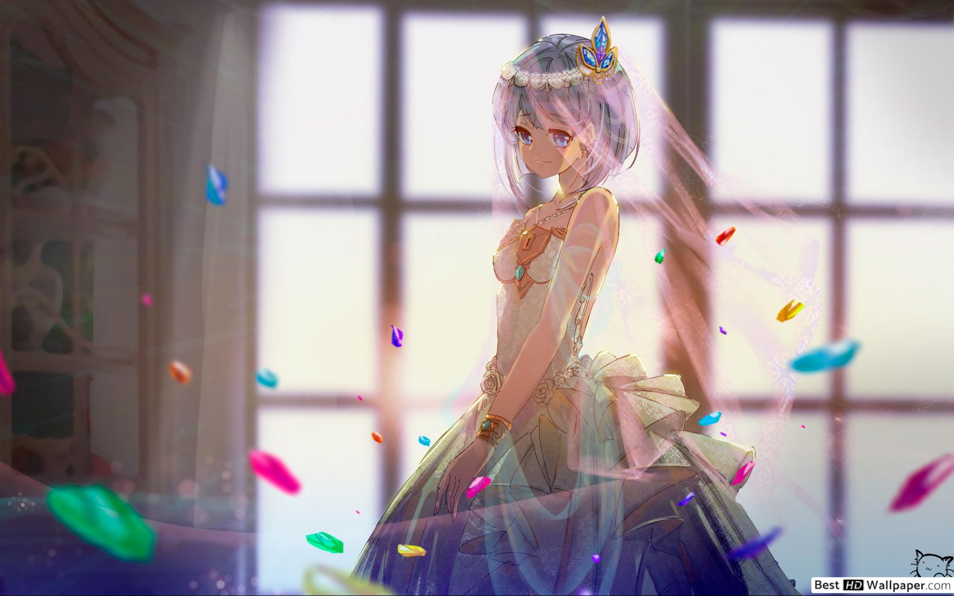 Anime Girl Wedding Dress HD wallpaper download