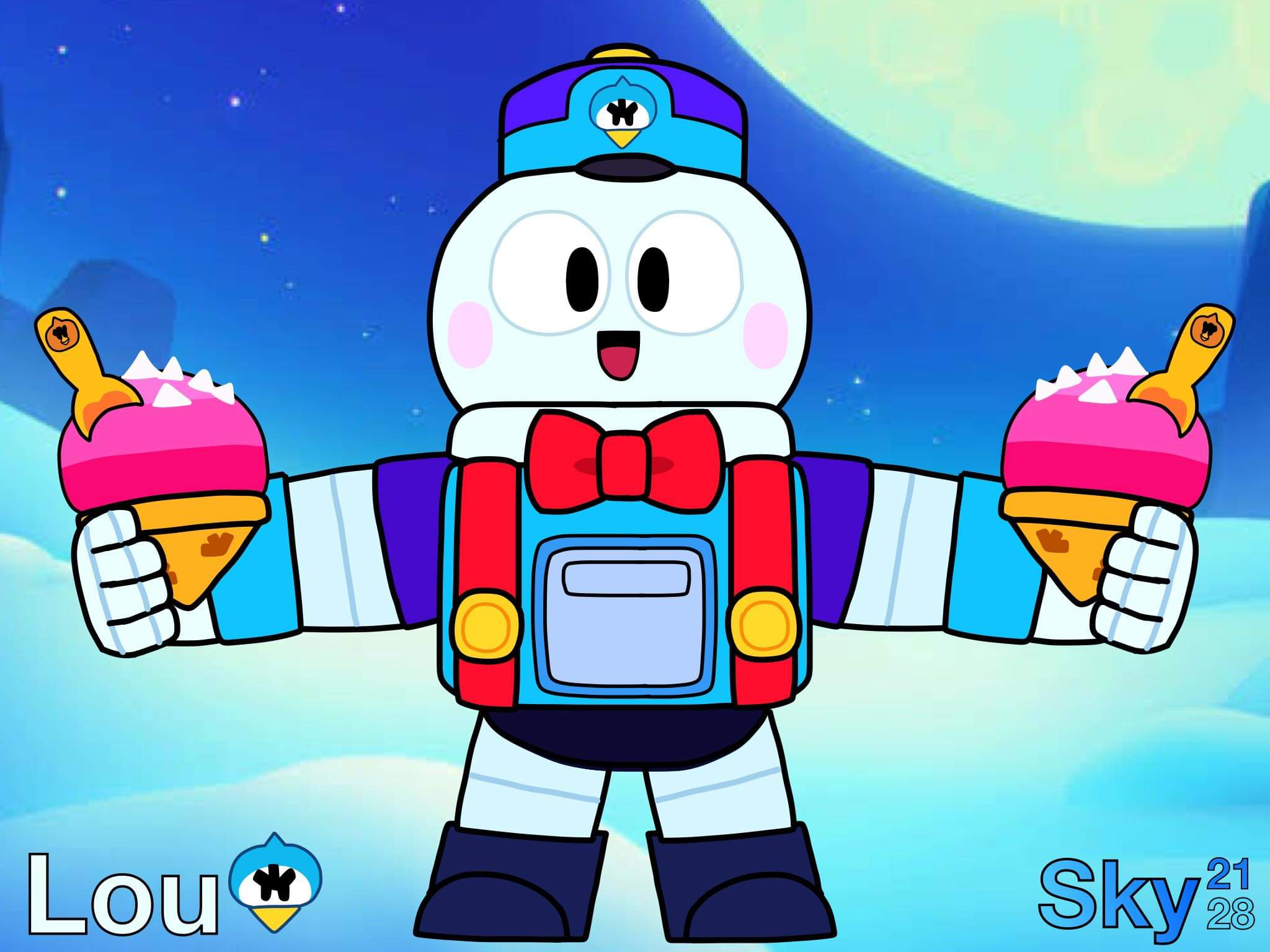 Get a cool cone of ice cream from our newest brawler, Lou! (repost)