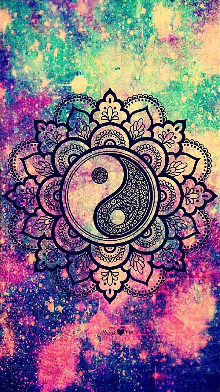 Download Yin Yang Wallpaper by mpink27 now. Browse millions of popular colorfu. Fond d'écran mandala, Fond d'écran téléphone, Mandala coloré