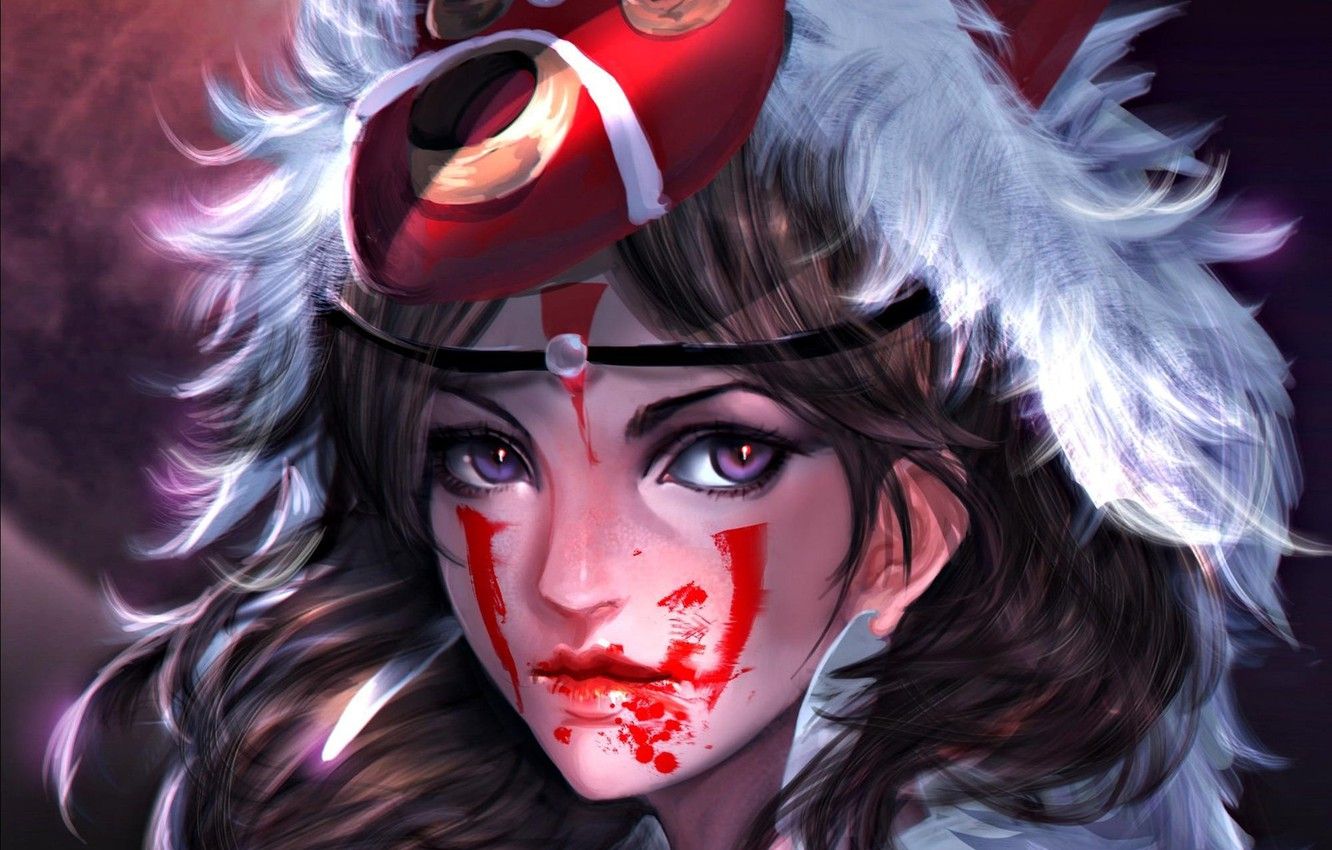 Wallpaper Girl, Princess Mononoke, Princess Mononoke, Mononoke Hime, Princess Mononoke image for desktop, section фильмы